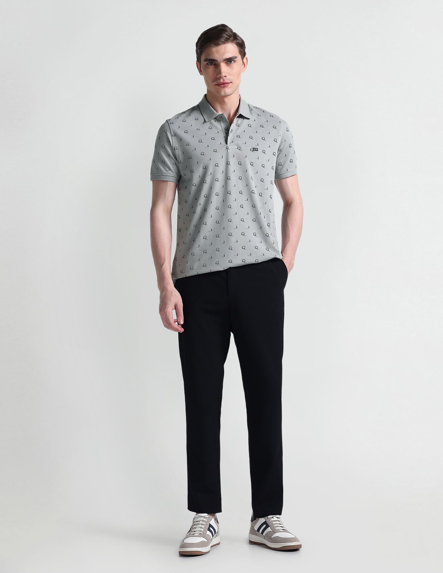 Arrow Sports All Over Print Regular Polo Shirt