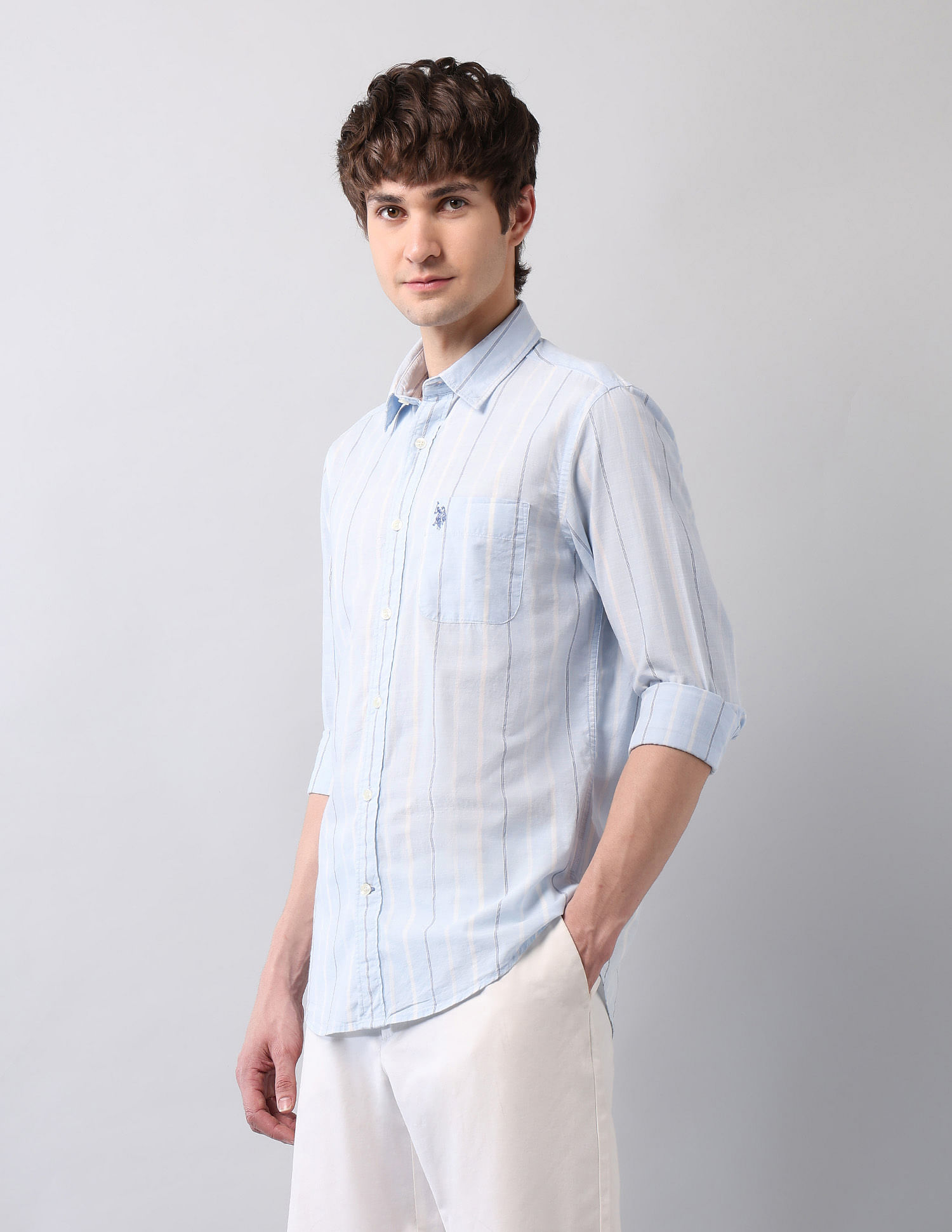 U.S. Polo Assn. Denim Co. Vertical Striped Pure Cotton Shirt