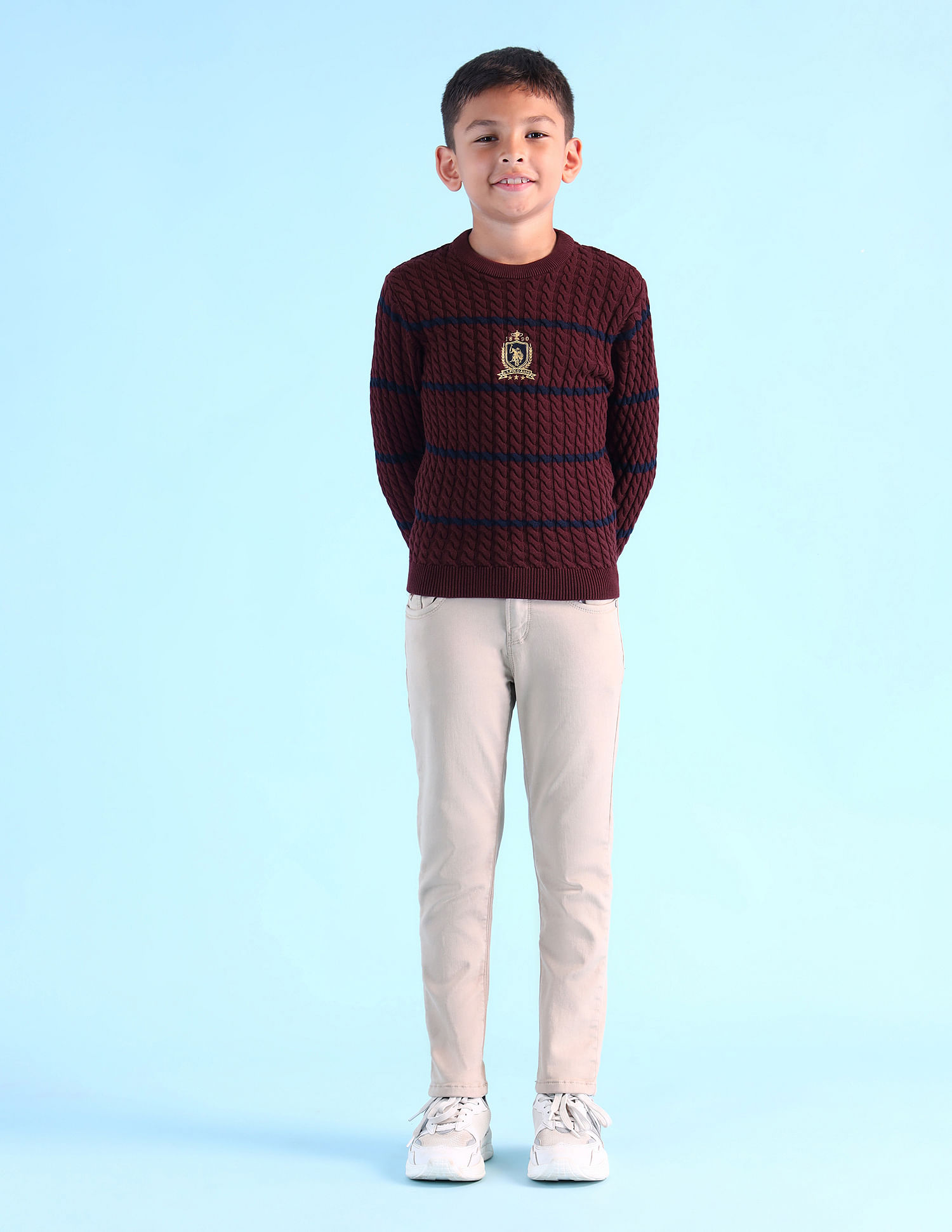 U.S. Polo Assn. Kids Printed Crew Neck Sweater