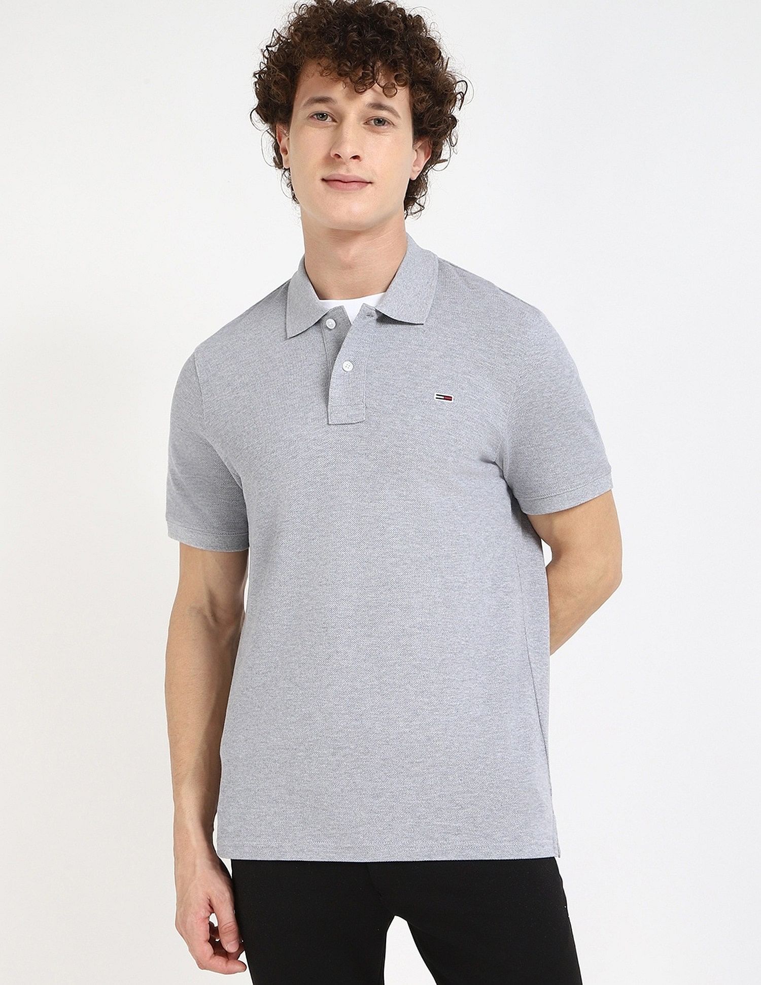 Tommy Hilfiger Solid Regular-Fit Cotton Polo Shirt
