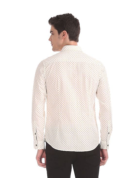 U.S. Polo Assn. Denim Co. White Slim Fit Spread Collar Shirt