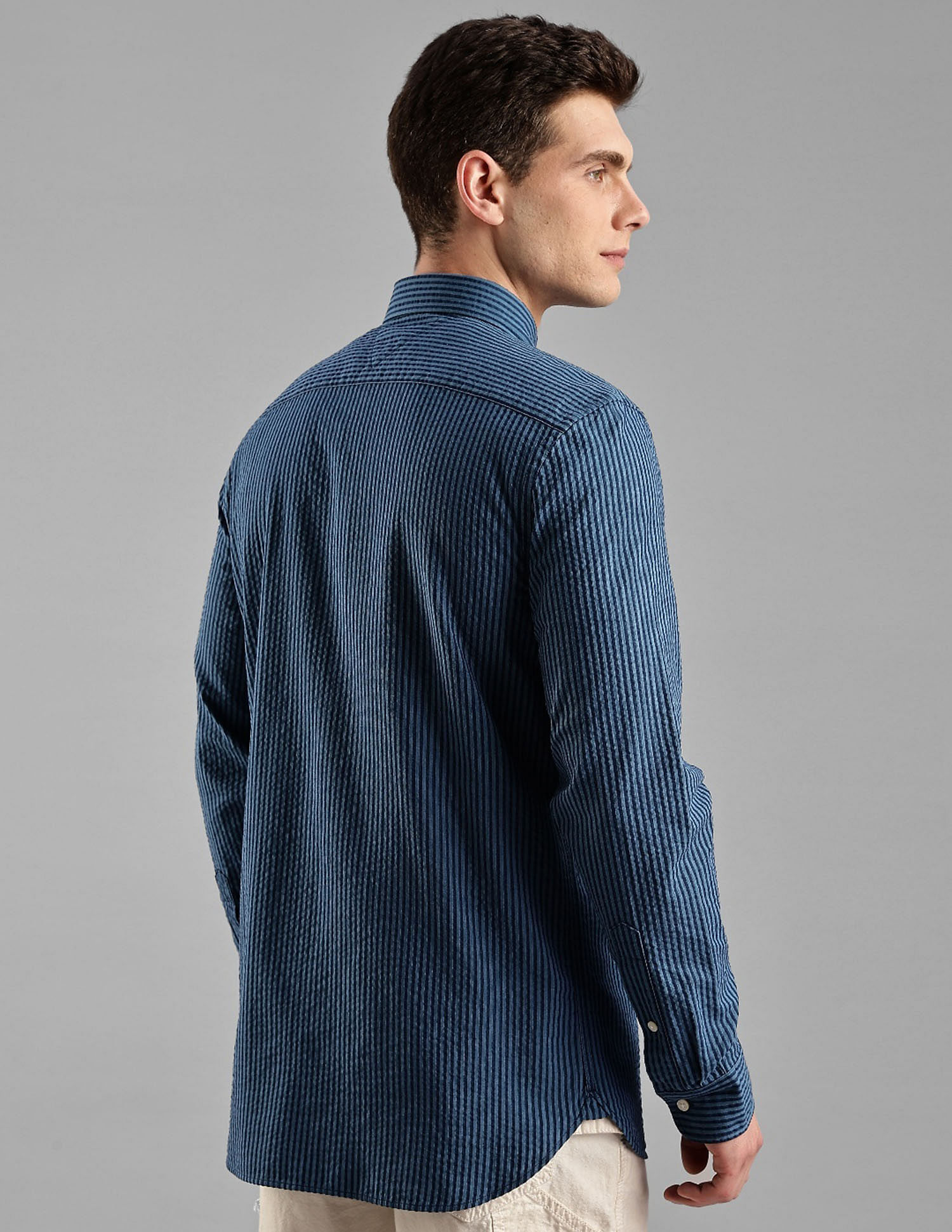 Tommy Hilfiger Striped Regular Fit Plain Woven Shirt