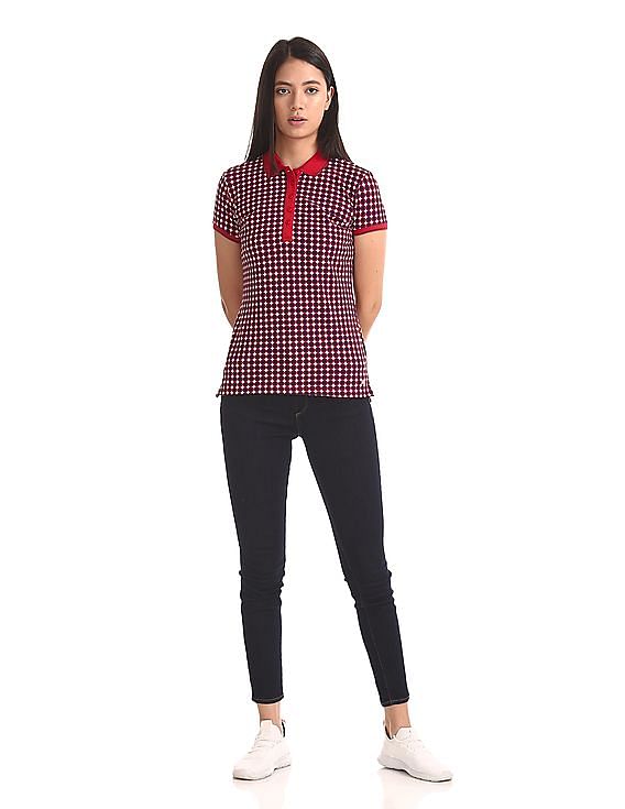 U.S. Polo Assn. Women Printed Polo Shirt