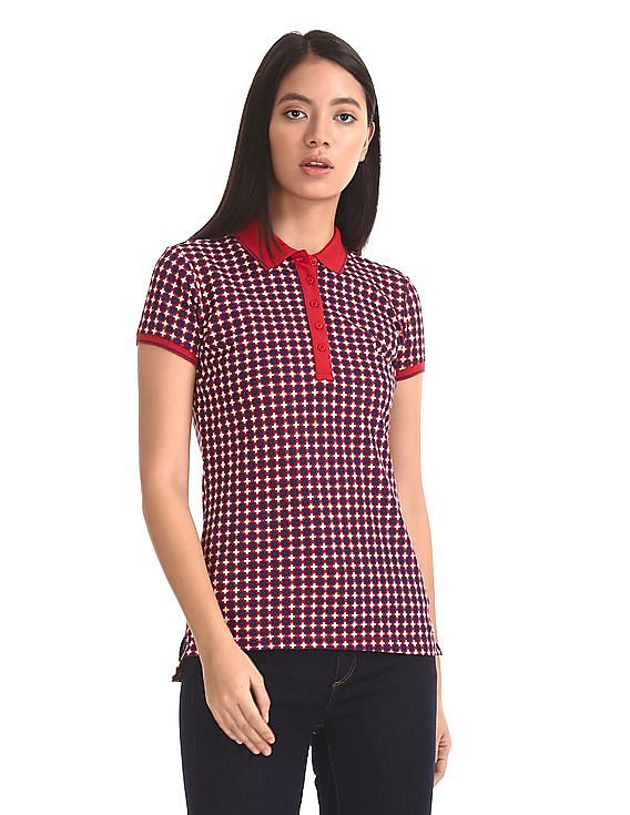 U.S. Polo Assn. Women Printed Polo Shirt