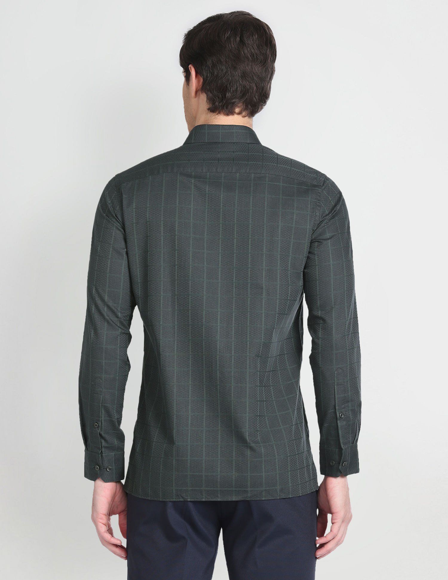 Arrow Tonal Windowpane Dobby Formal Shirt