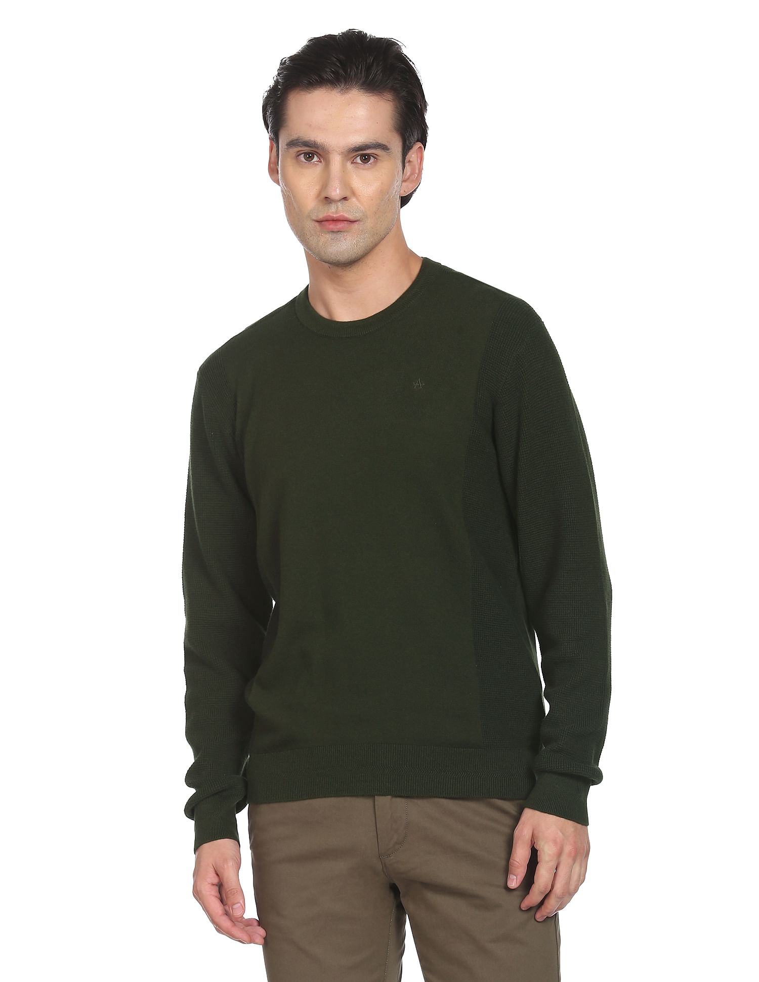 Arrow Crew Neck Solid Sweater