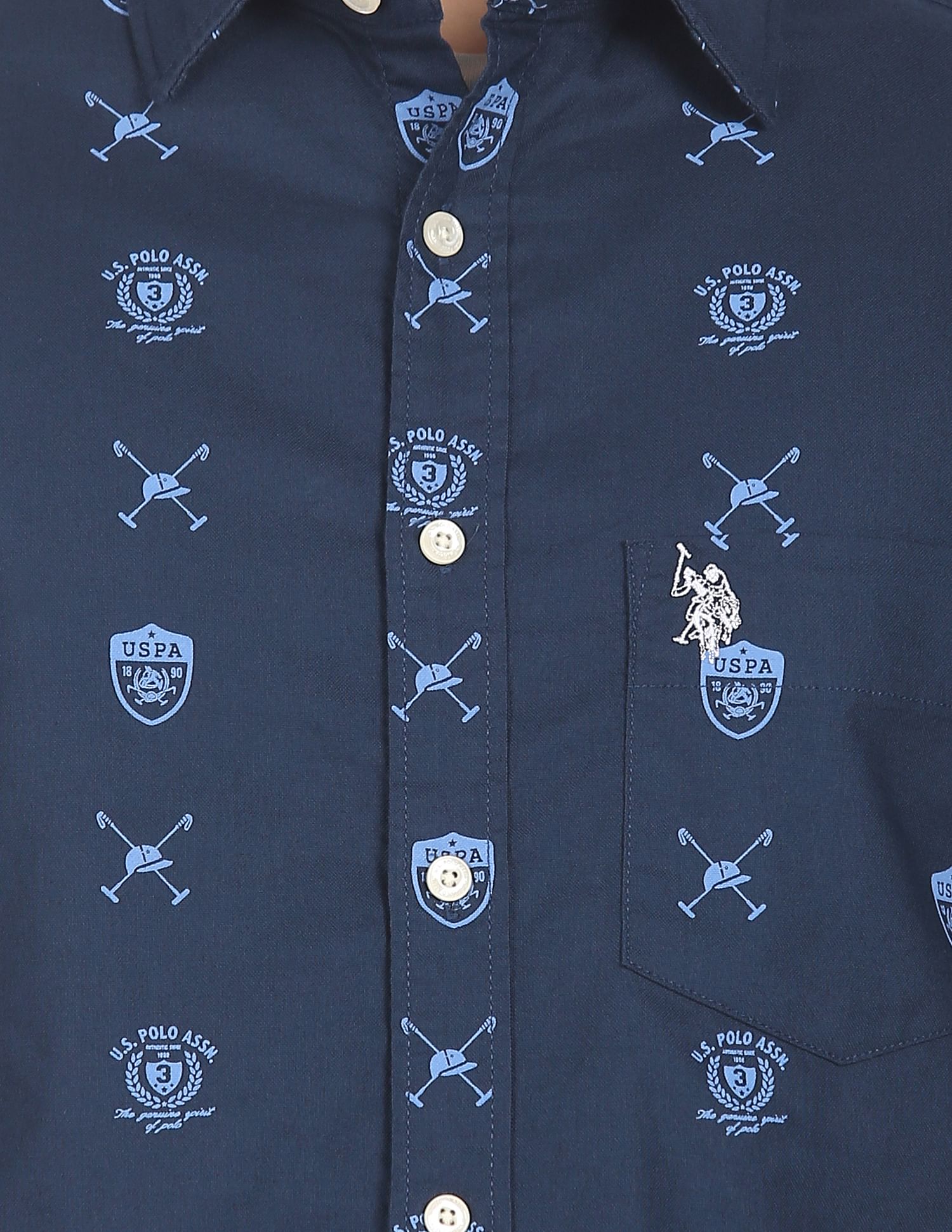 U.S. Polo Assn. Spread Collar Printed Casual Shirt