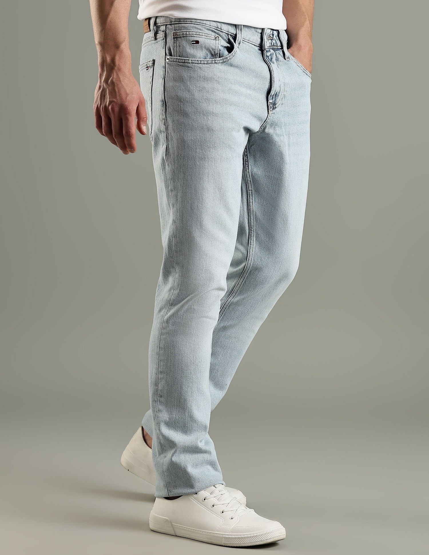 Tommy Hilfiger Heavy-Wash Slim Fit Mid Rise Jeans