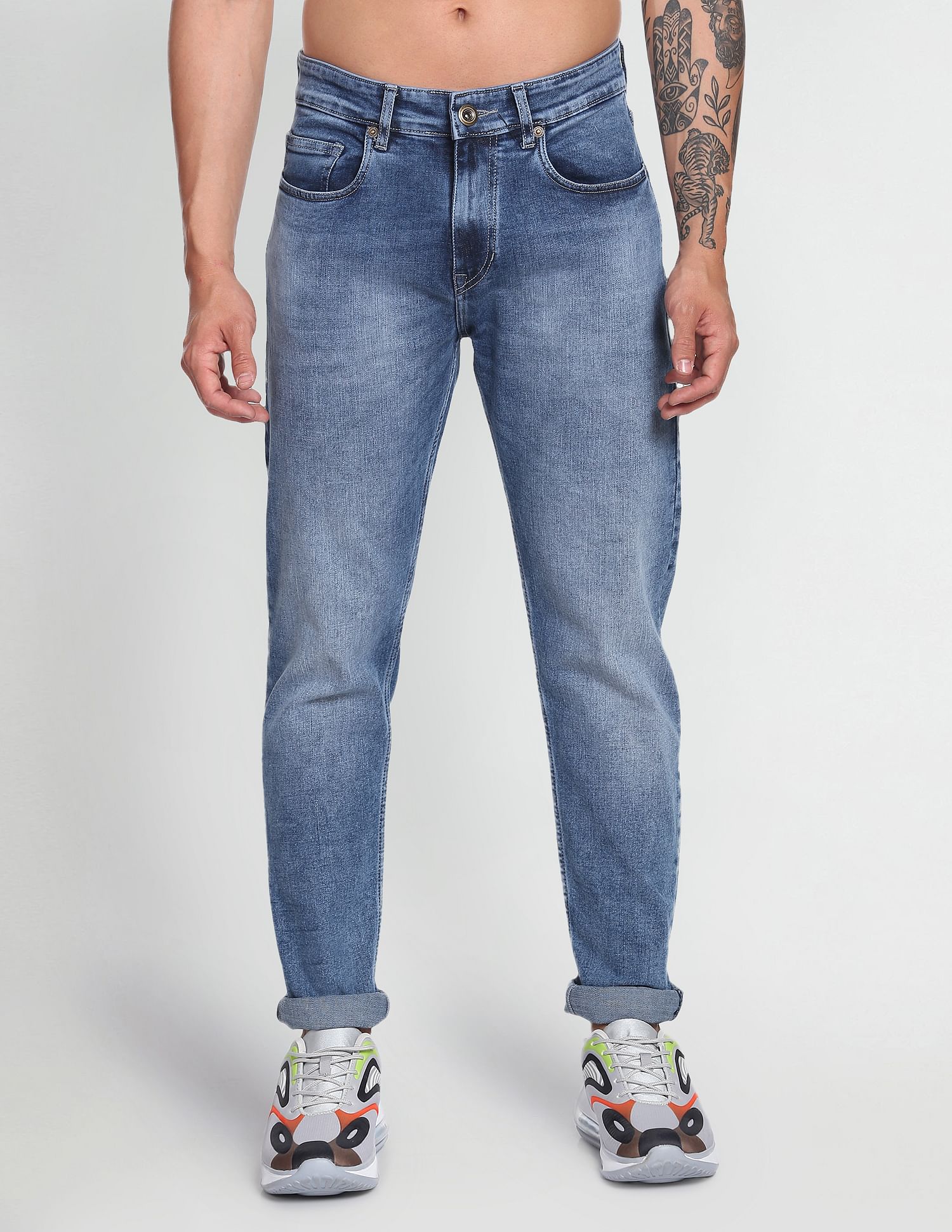 Flying Machine Mid Rise F-Jango Straight Fit Jeans
