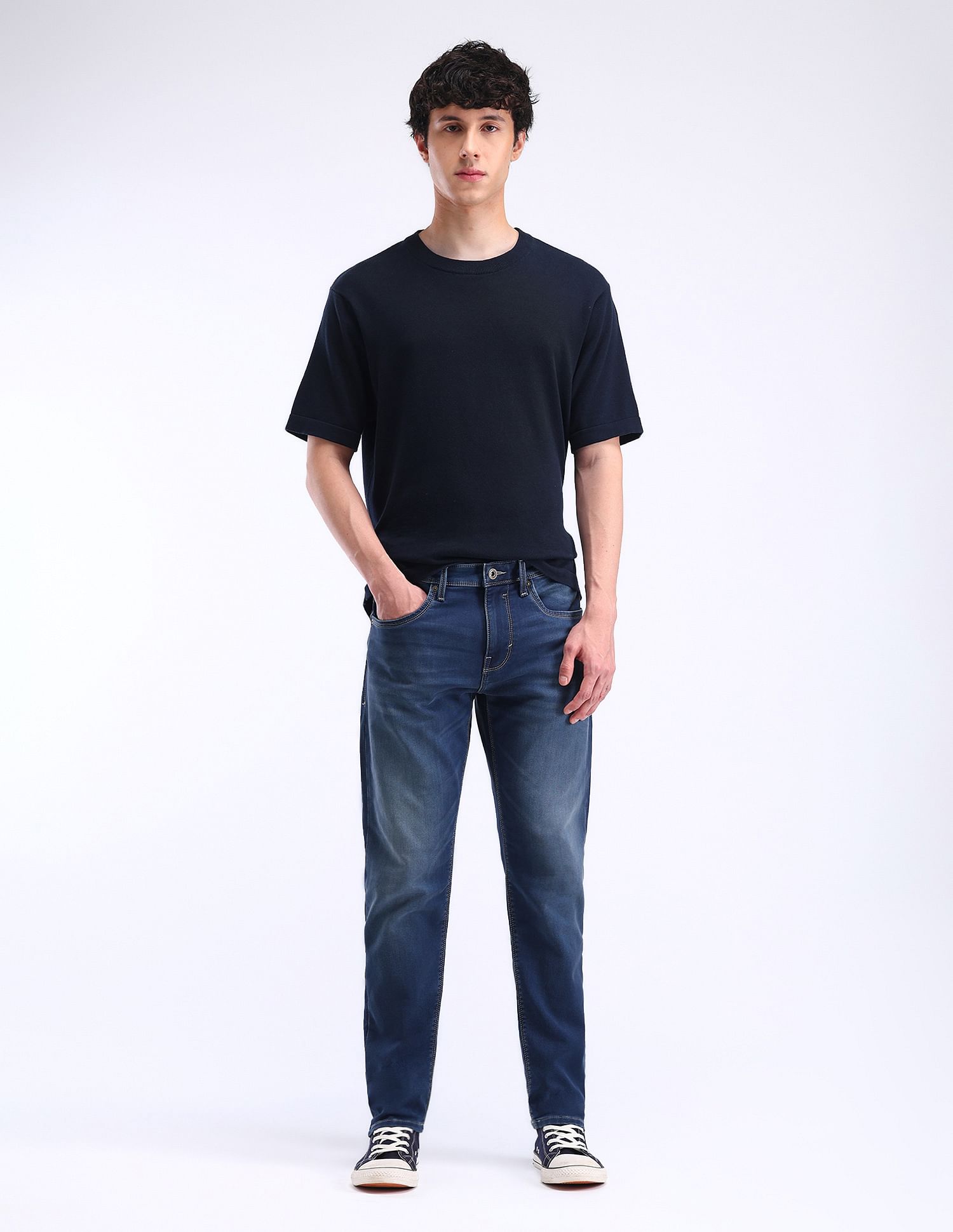 Flying Machine Slash Slim Tapered Jeans