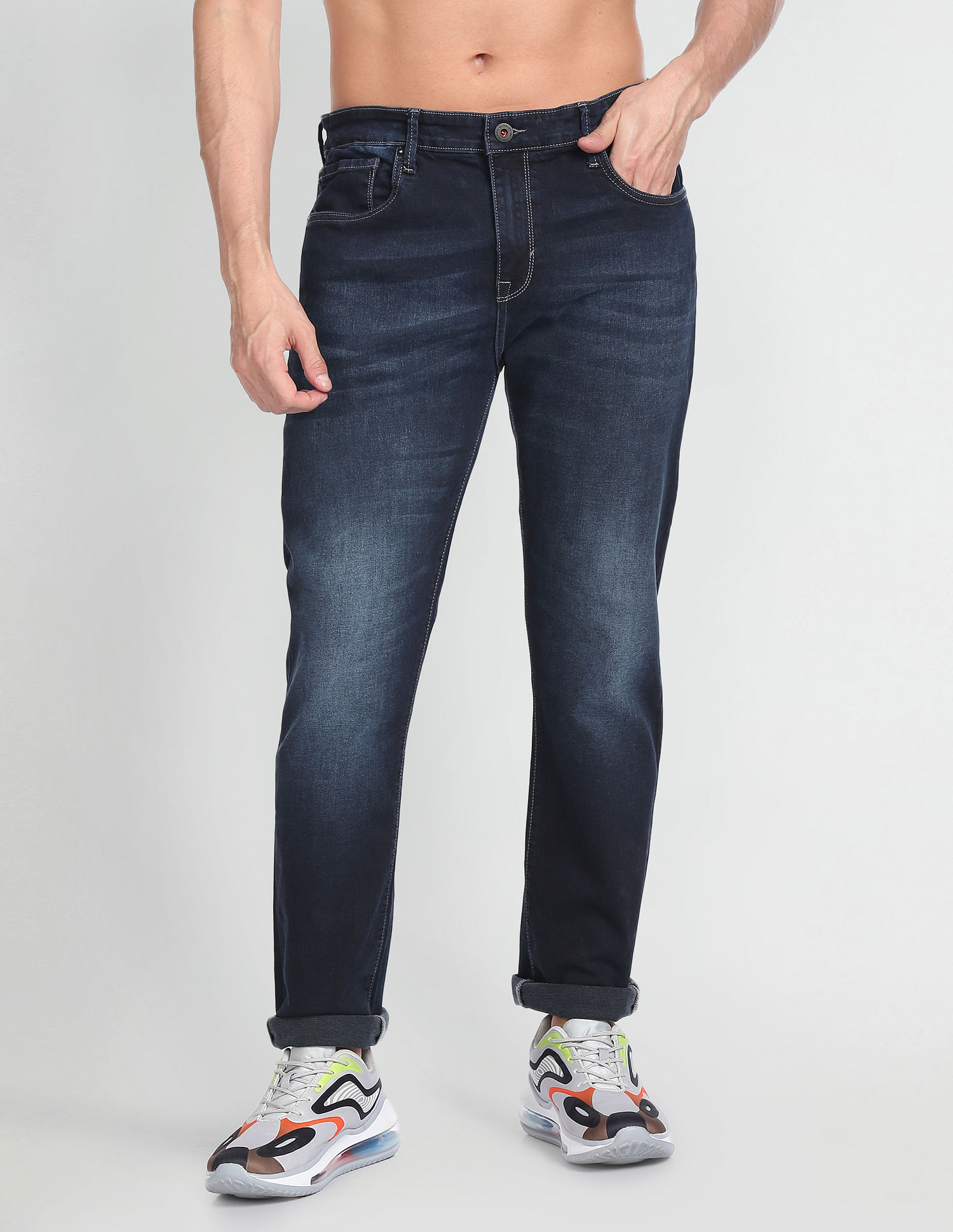Flying Machine F-Jango Relaxed Straight Fit Mid Rise Jeans