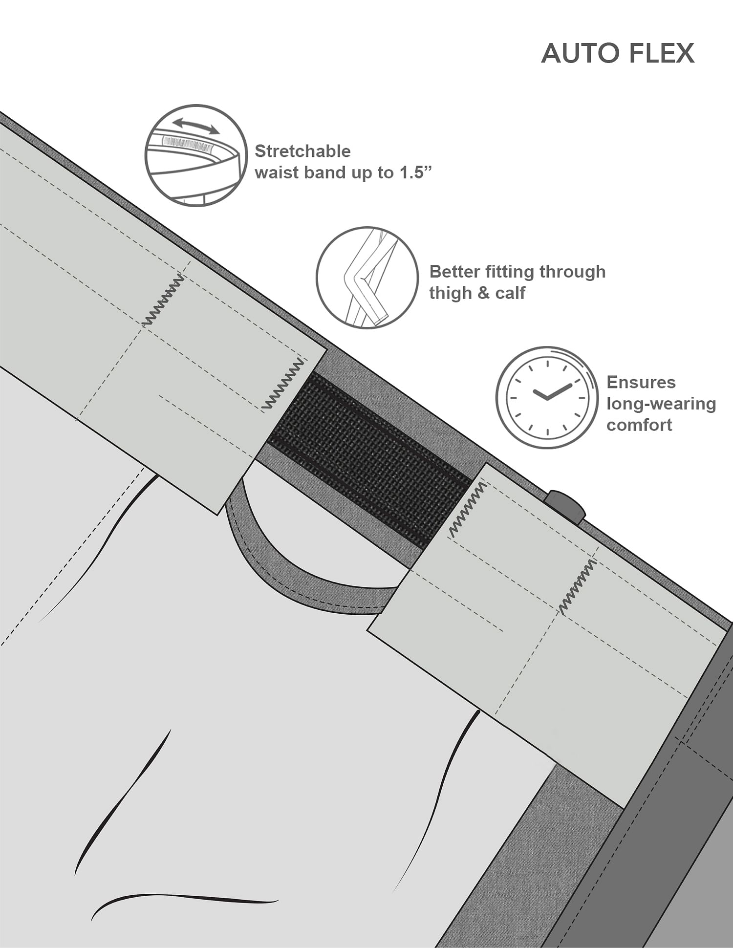 Arrow Hudson Tailored Fit Autoflex Trousers