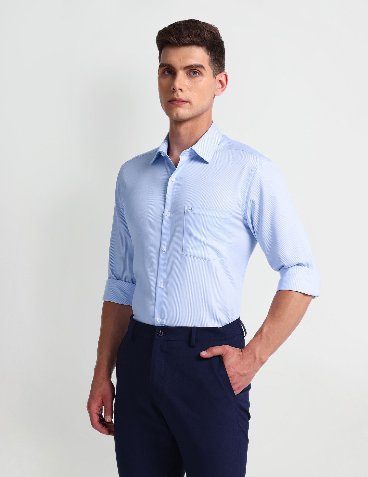 Arrow Pure Cotton Vertical Stripe Shirt