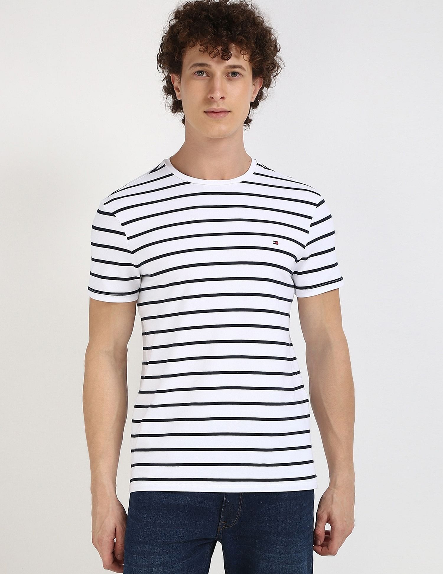 Tommy Hilfiger Striped Slim-Fit Cotton T-Shirt