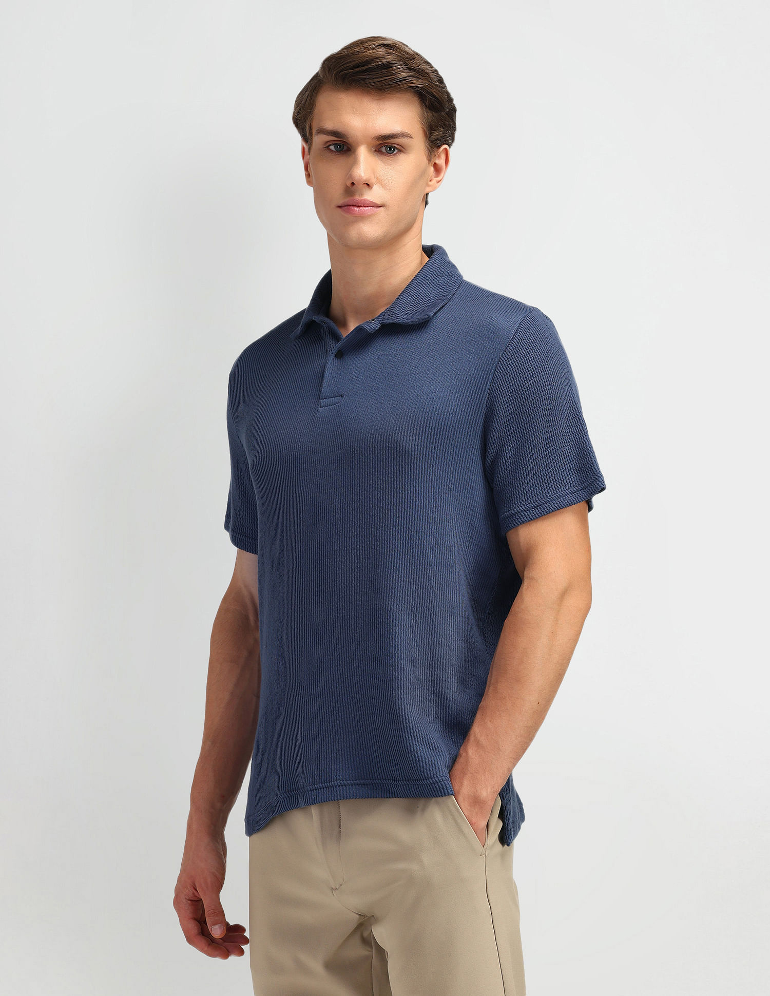 Arrow Newyork Textured Pattern Regular Polo Shirt