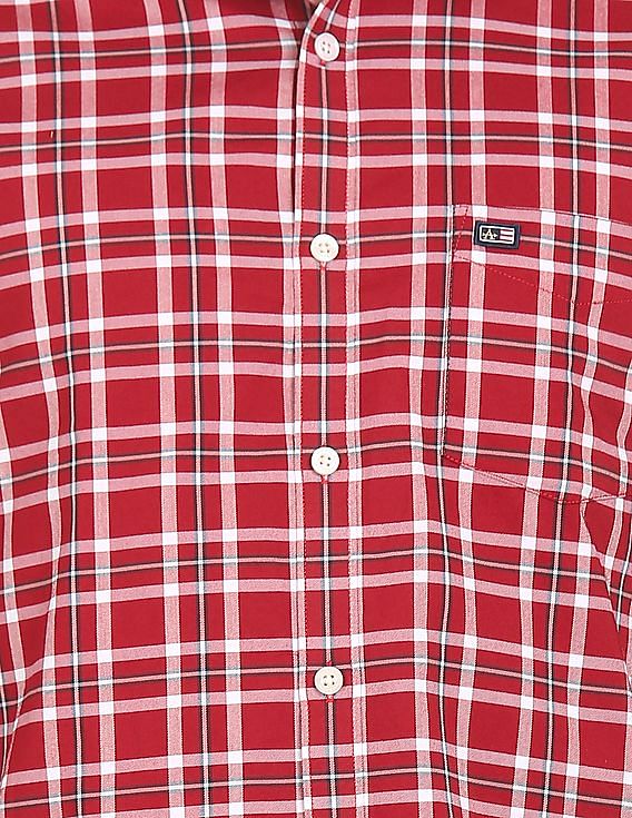 Arrow Sports Spread Collar Check Shirt