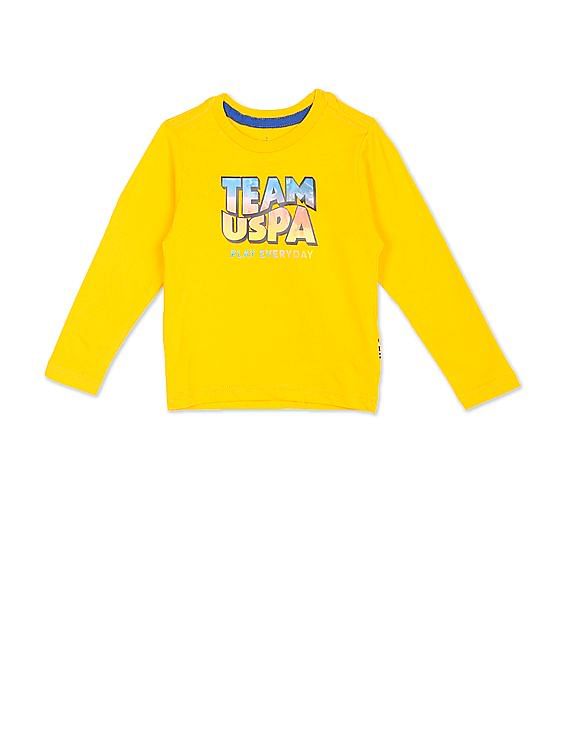 U.S. Polo Assn. Kids Boys Crew Neck Brand Print T-Shirt