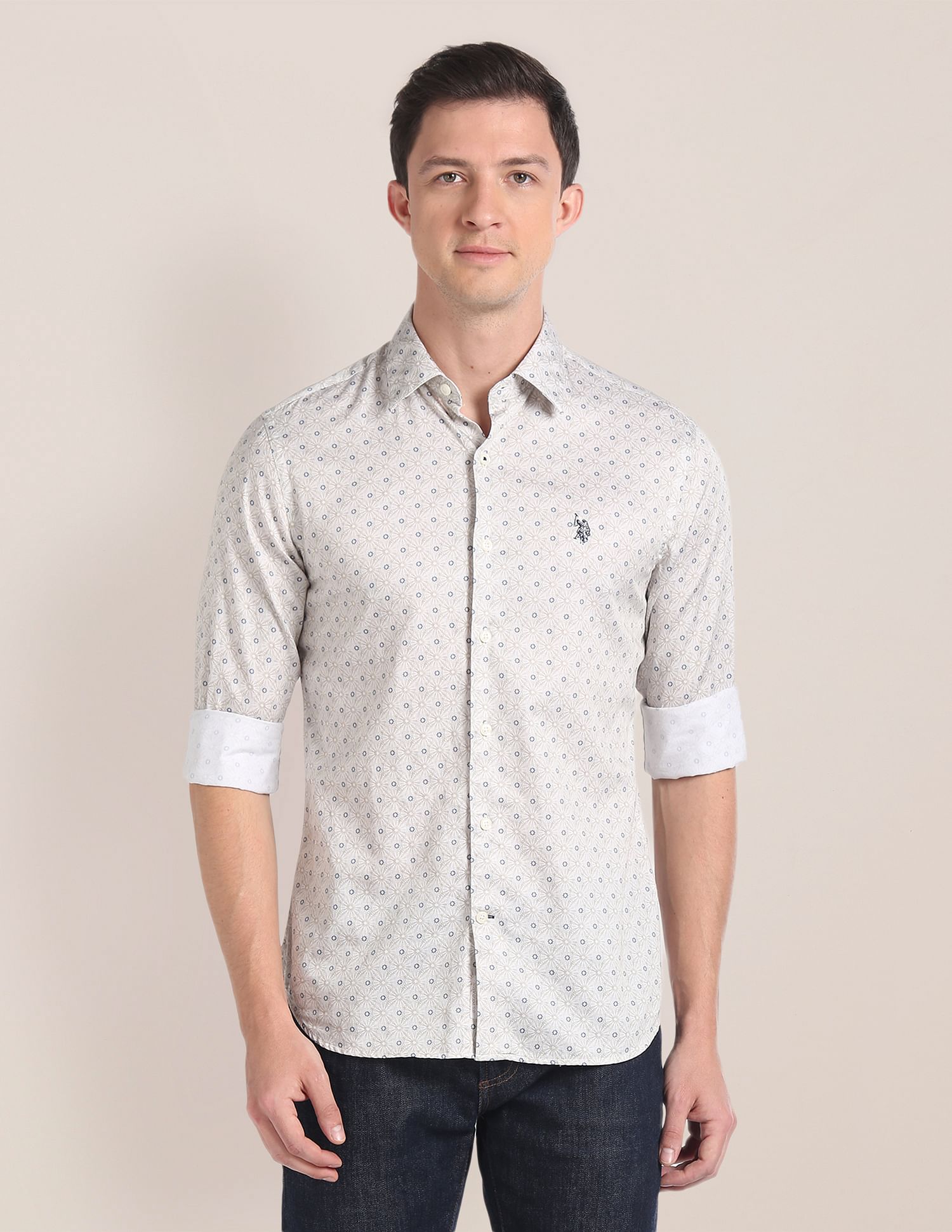 U.S. Polo Assn. Cotton Satin Floral Shirt