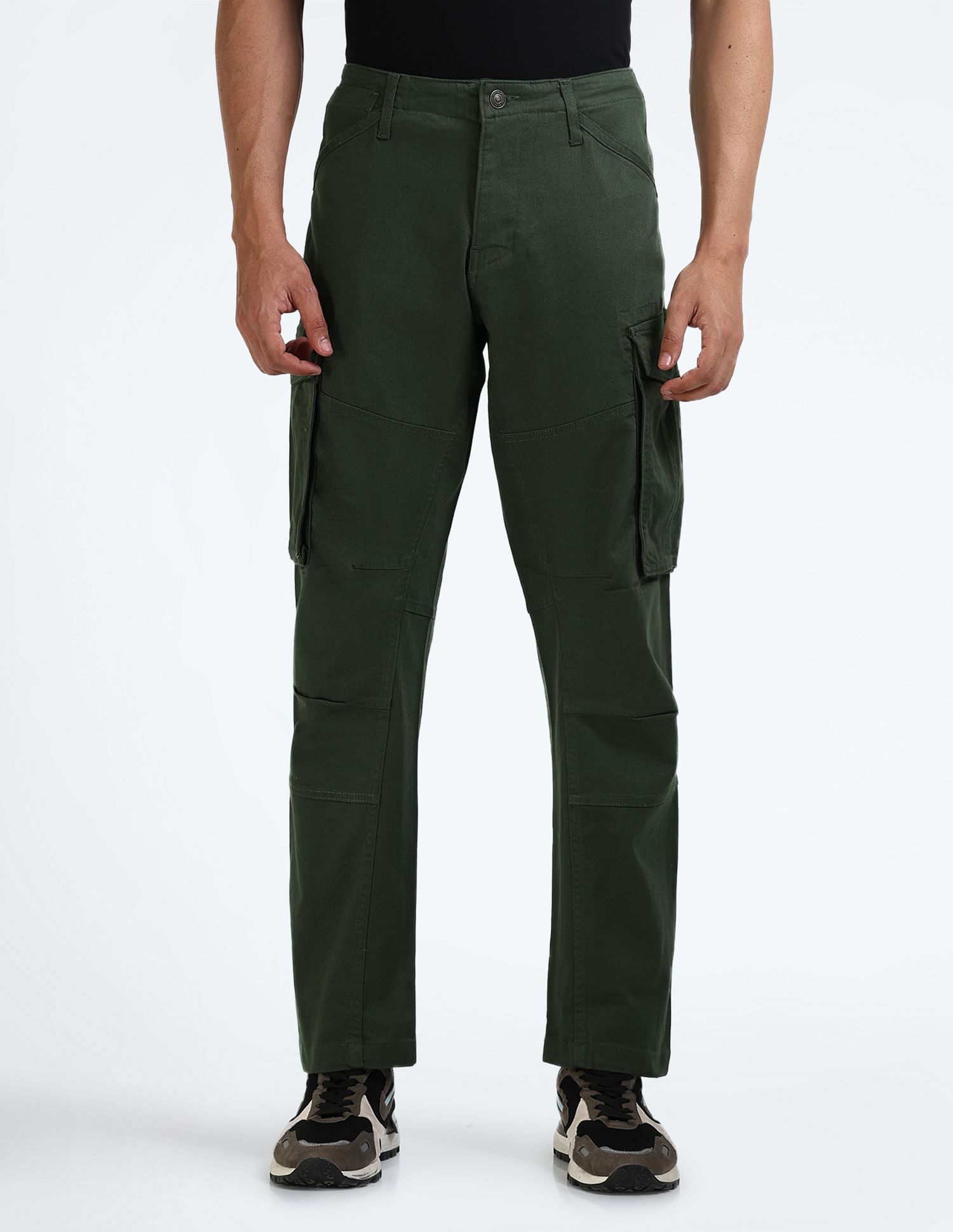 Flying Machine Mid Rise Slim Fit Cargo Pants