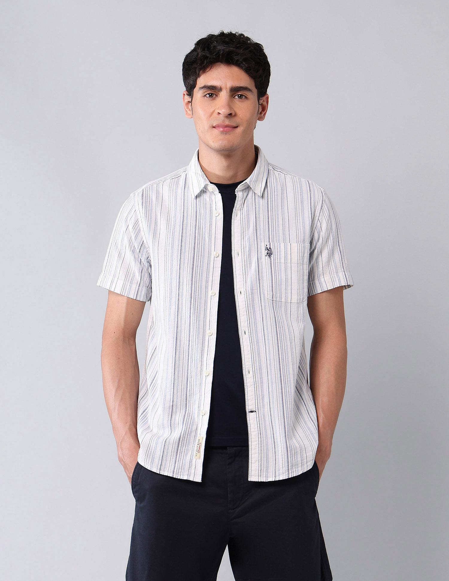 U.S. Polo Assn. Denim Co. Vertical Striped Pure Cotton Shirt