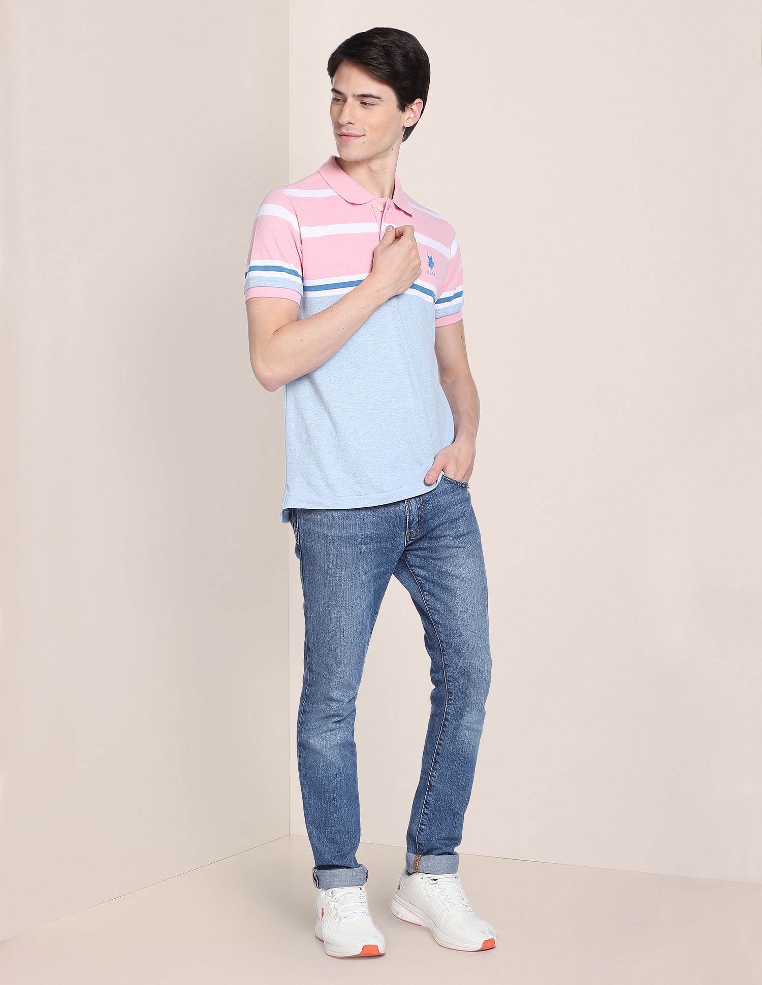 U.S. Polo Assn. Signature Stripe Pique Polo Shirt