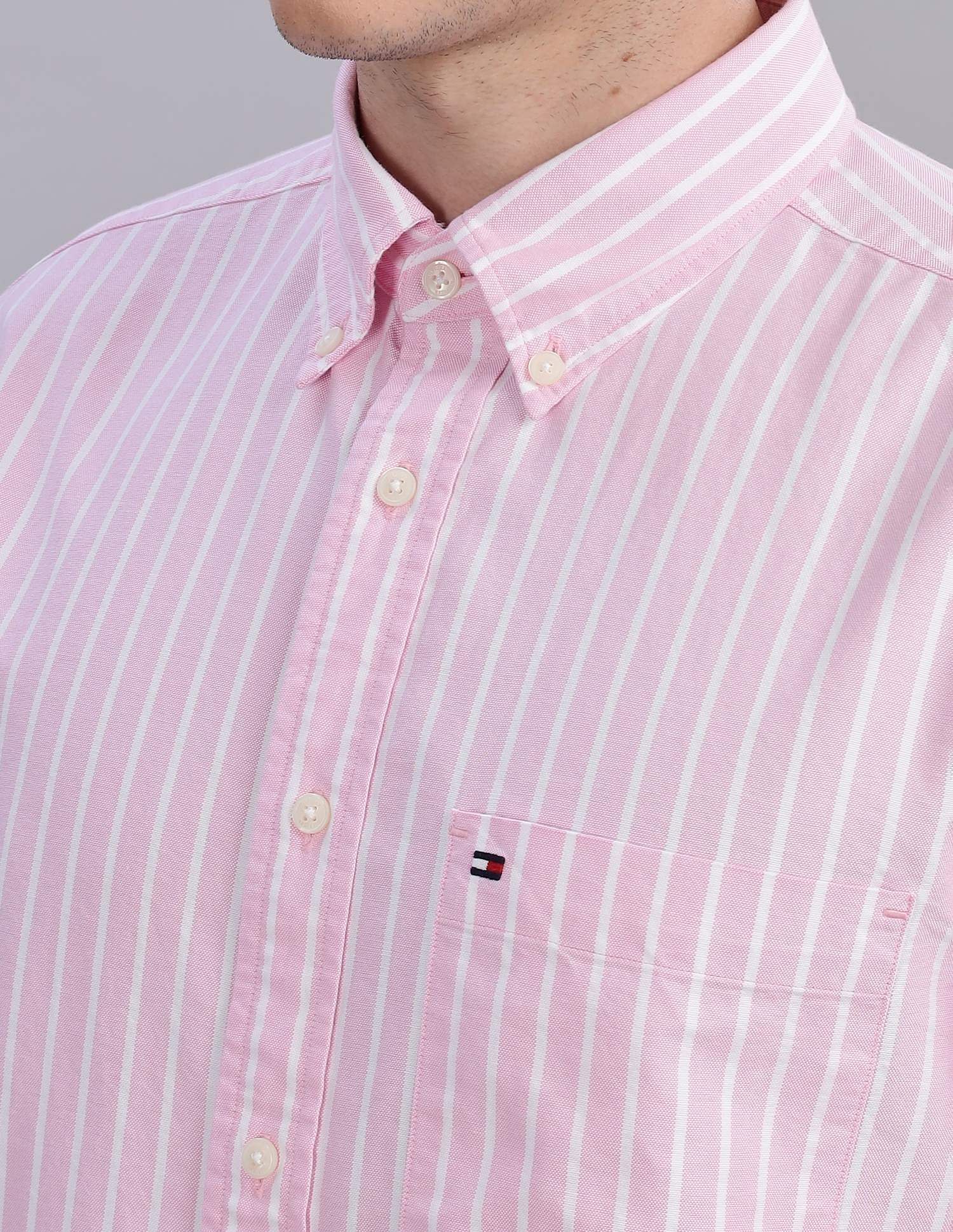 Tommy Hilfiger Vertical Stripes Regular-Fit Oxford Woven Shirt