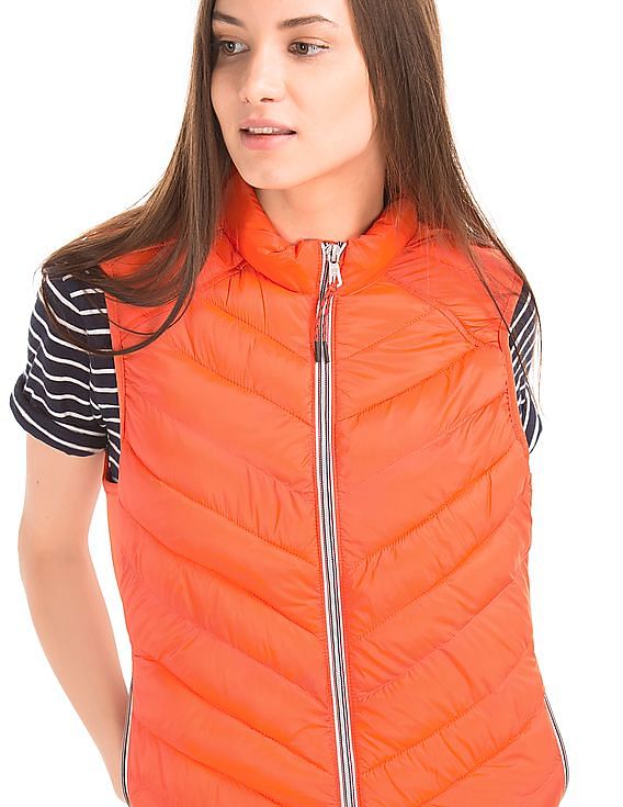 Orange down store vest women's