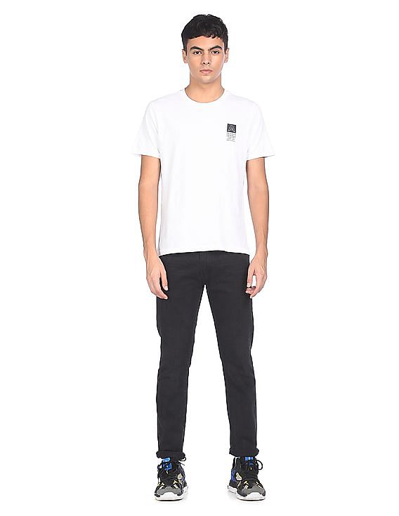 Aeropostale Men White Crew Neck Brand Print T-Shirt