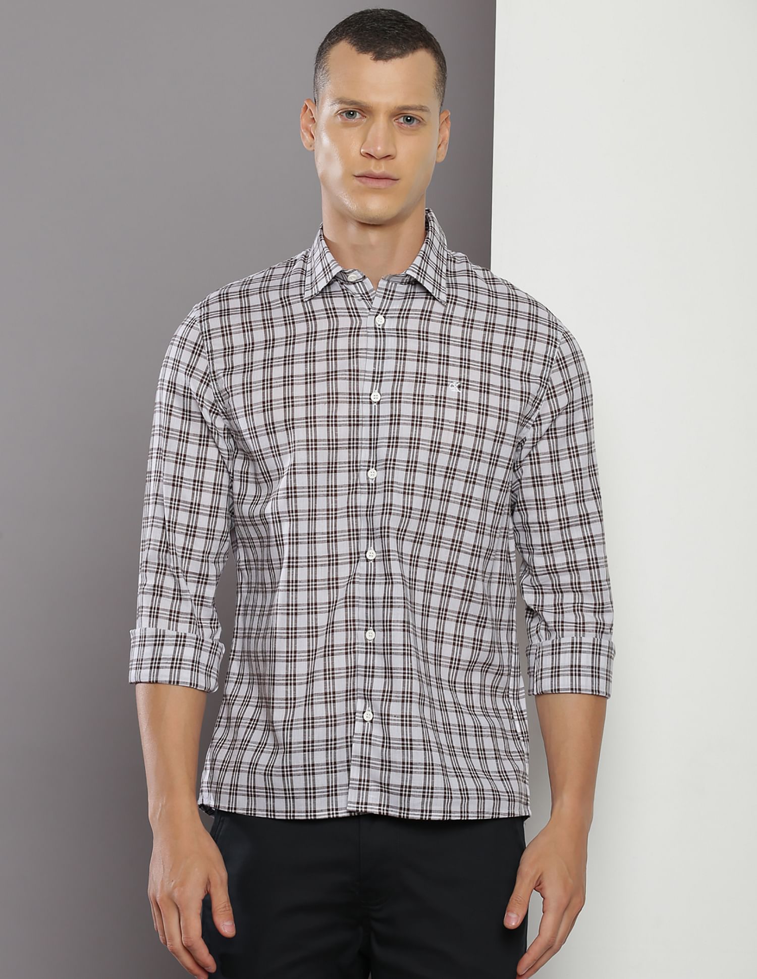 Calvin Klein Jeans Tartan Check Linen Shirt
