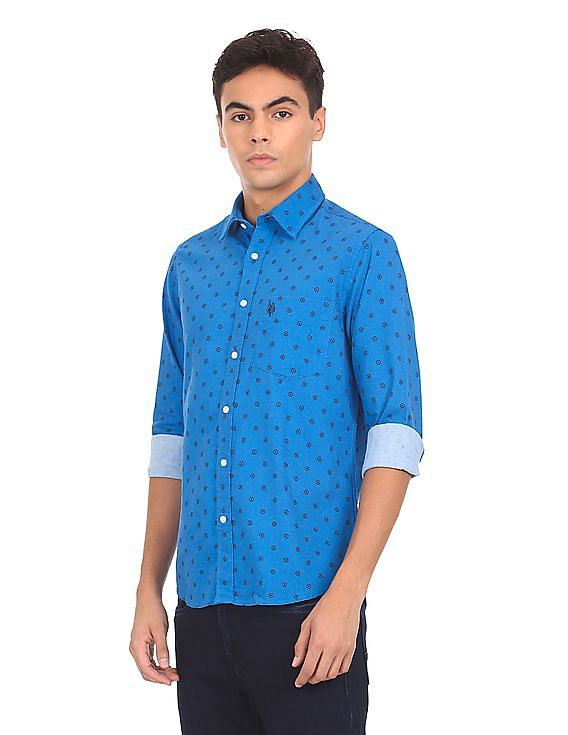 U.S. Polo Assn. Spread Collar Printed Casual Shirt