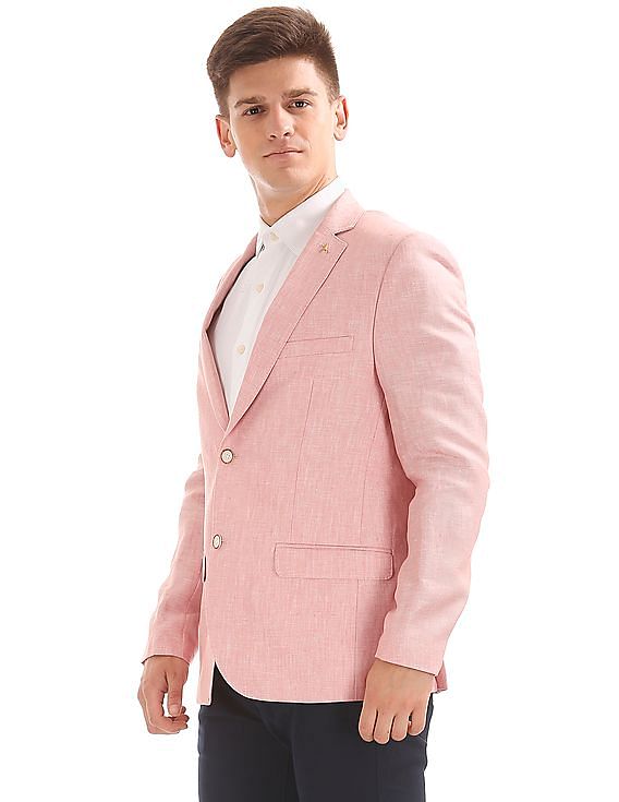 Mens pink linen blazer best sale