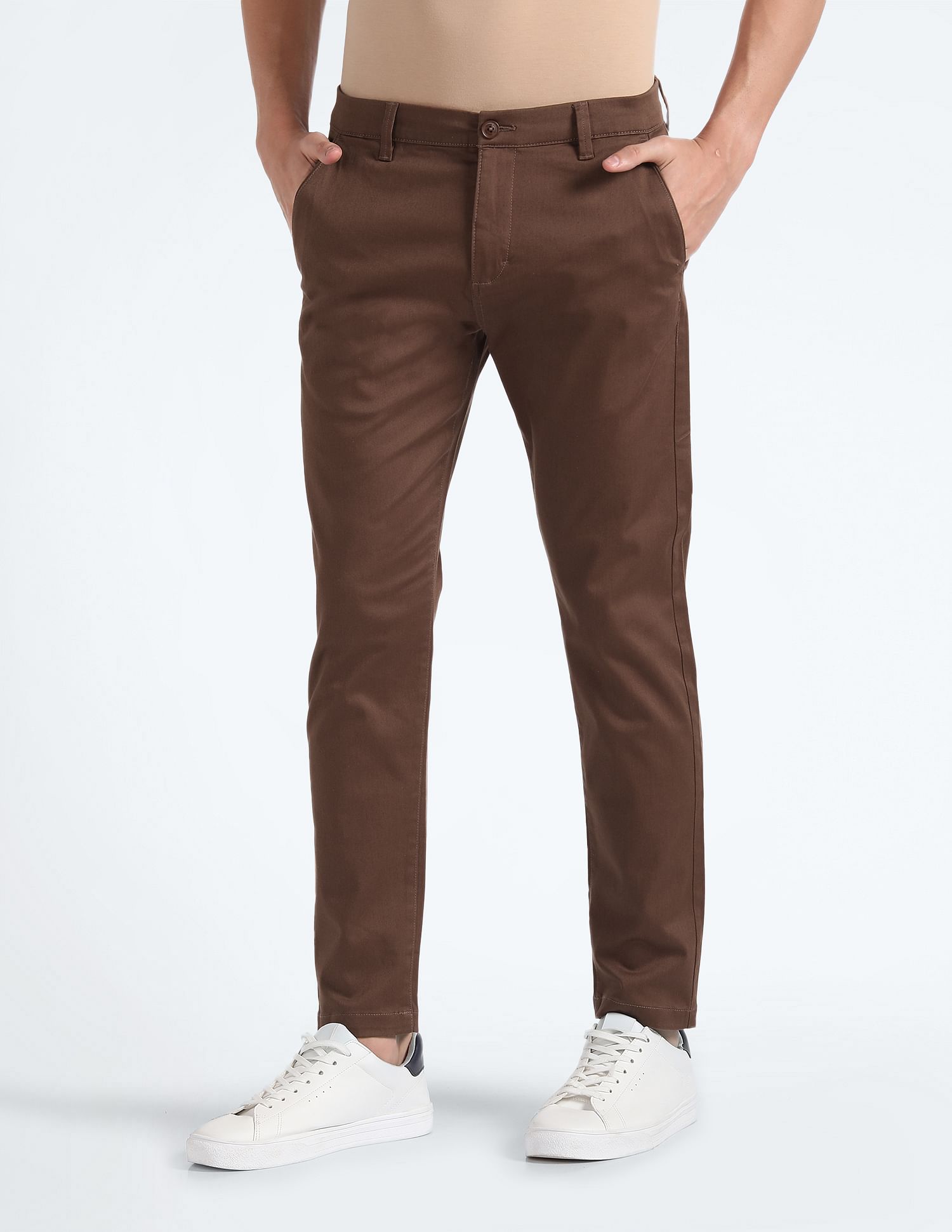 Flying Machine Slash Slim Tapered Solid Trousers