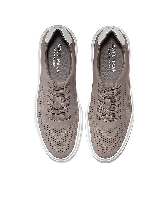 Cole Haan Men Grey Grandpro Rally Laser Cut Sneakers