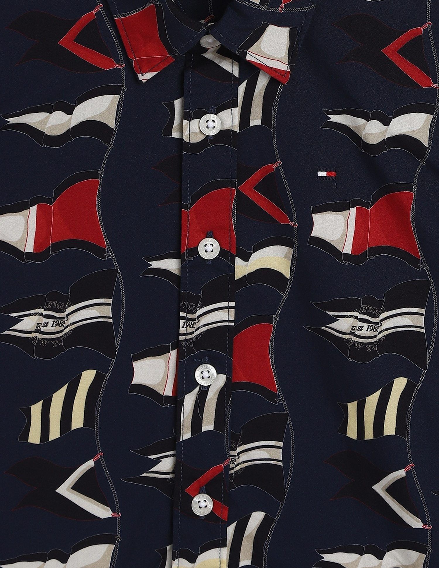 Tommy Hilfiger Kids Boys Printed Regular-Fit Cotton Shirt