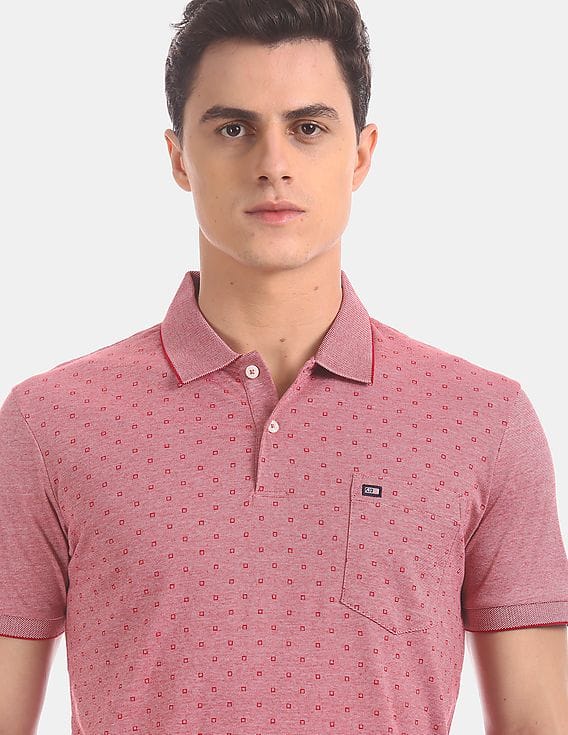 Buy Arrow Sports Patch Pocket Front Print Polo Shirt