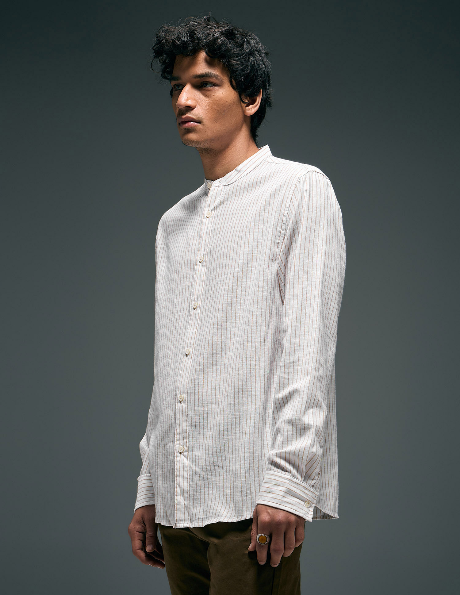 Flying Machine Vertical Striped Regular Fit Shirt