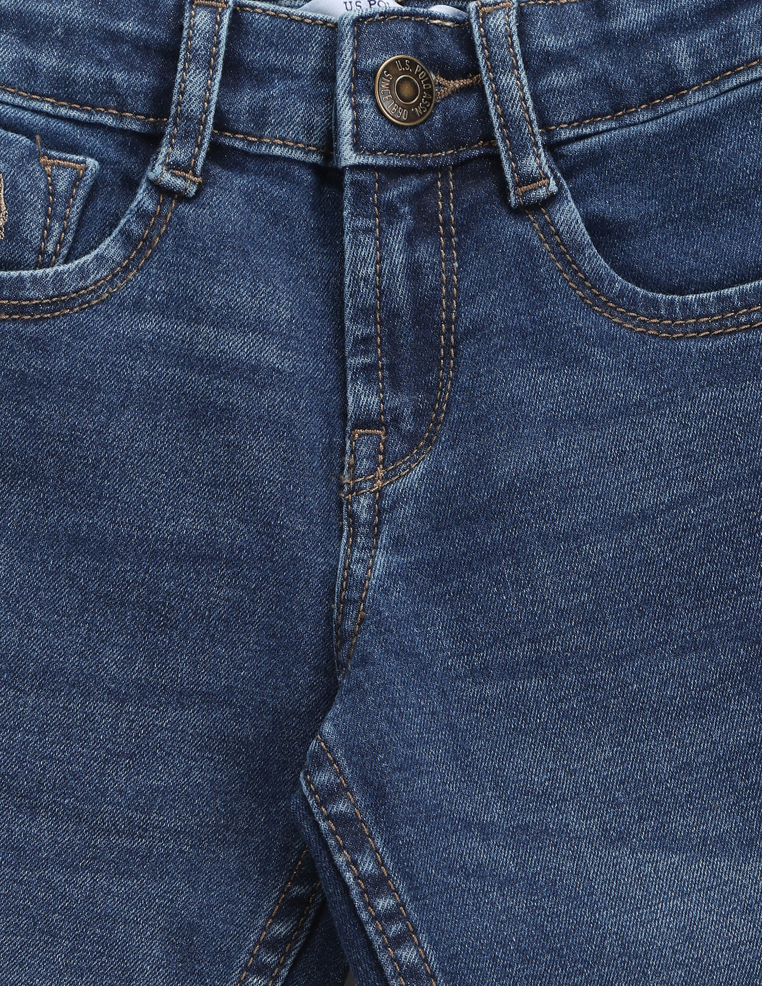 U.S. Polo Assn. Kids Boys Lightly Distressed Relaxed Jeans