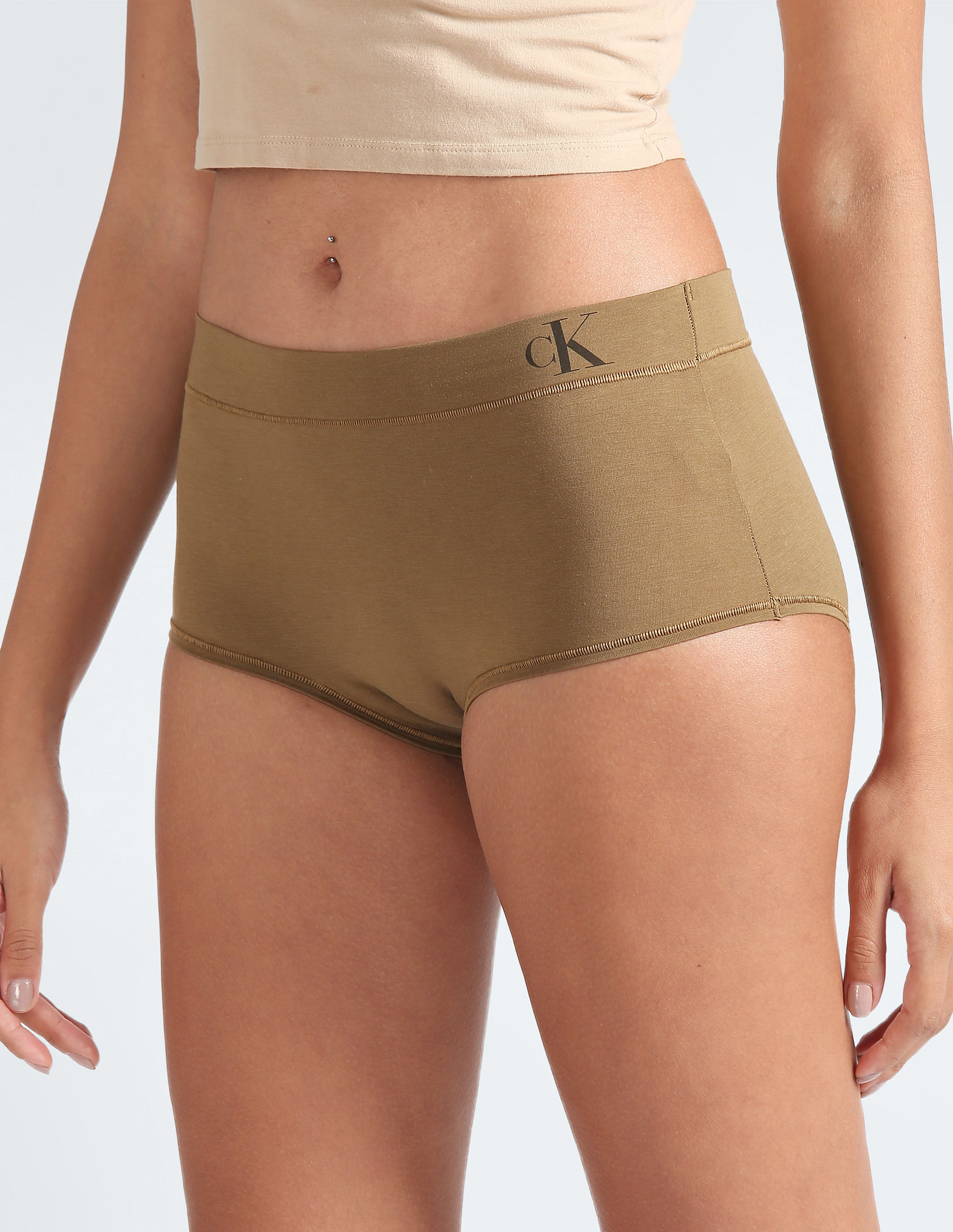 Buy Calvin Klein Underwear Mid Rise Solid Boy Shorts - NNNOW.com