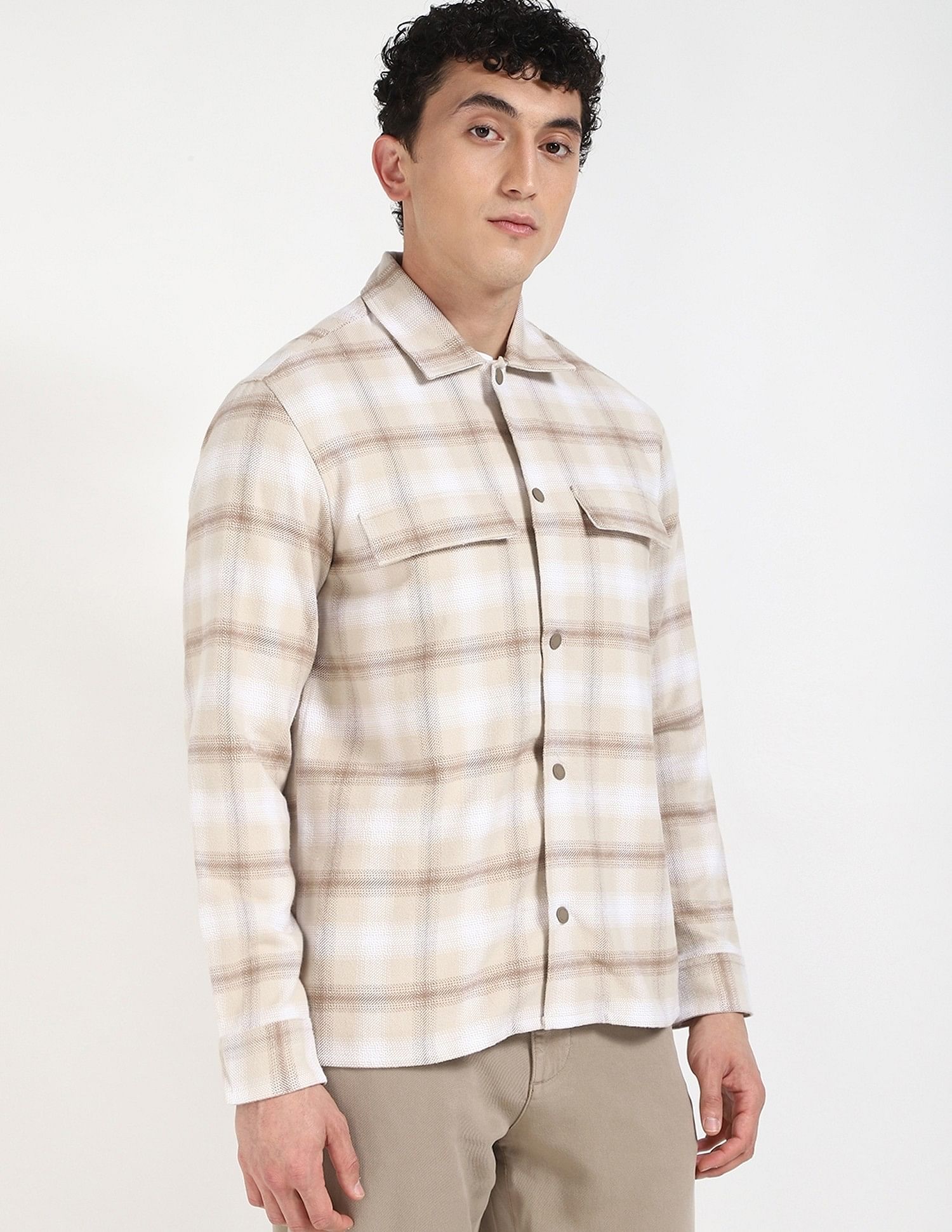 Calvin Klein Jeans Checks Boxy-Fit Twill Woven Shirt