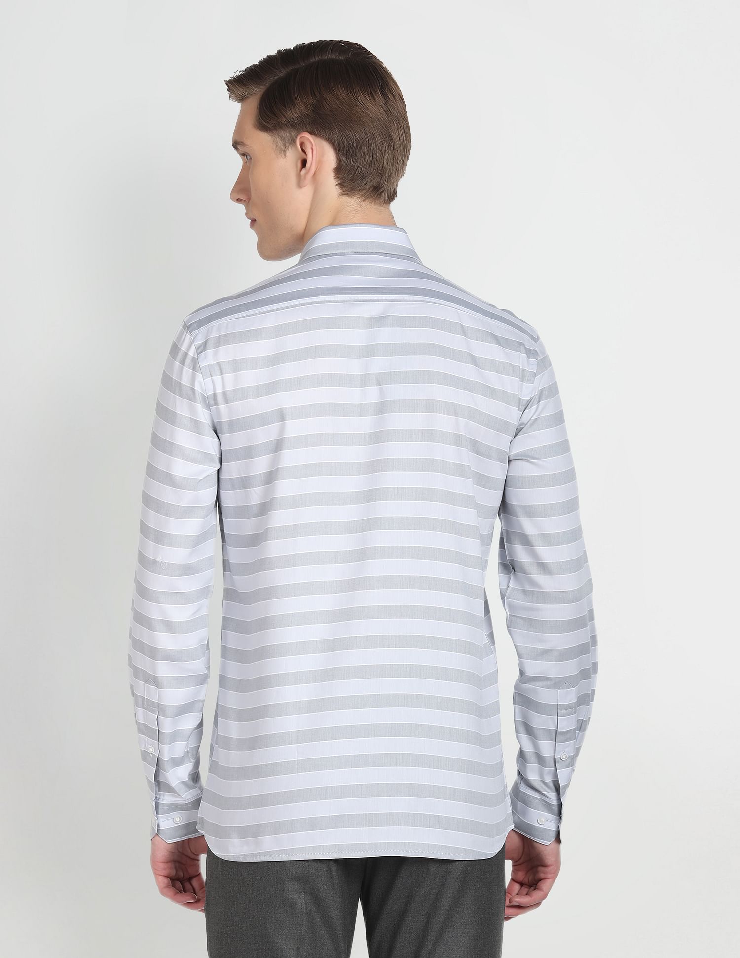 Arrow Newyork Horizontal Stripe Cotton Shirt