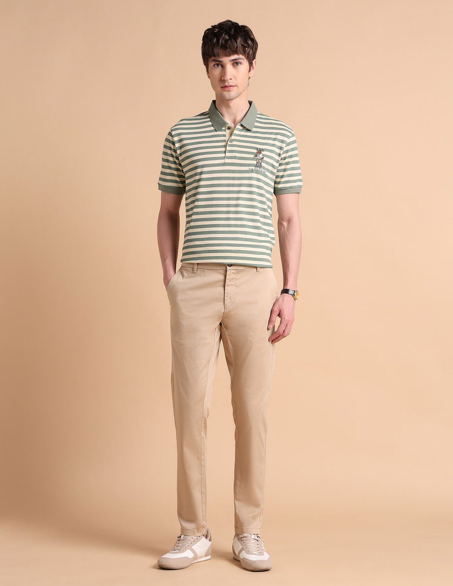 U.S. Polo Assn. Horizontal Striped Slim Fit Polo Shirt