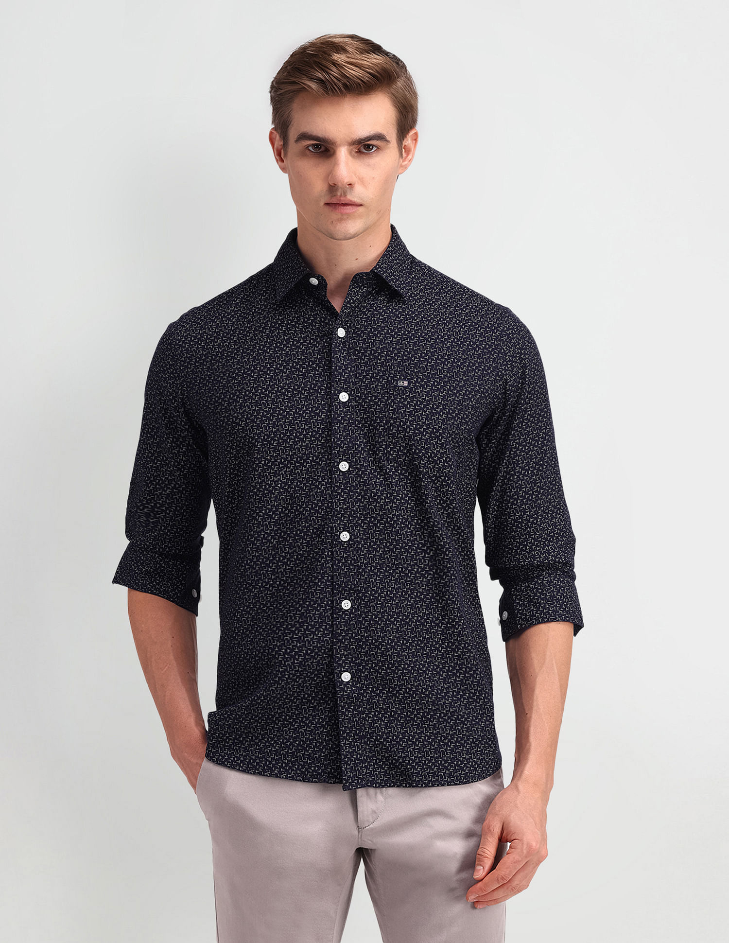 Arrow Sport Abstract Print Cotton Shirt