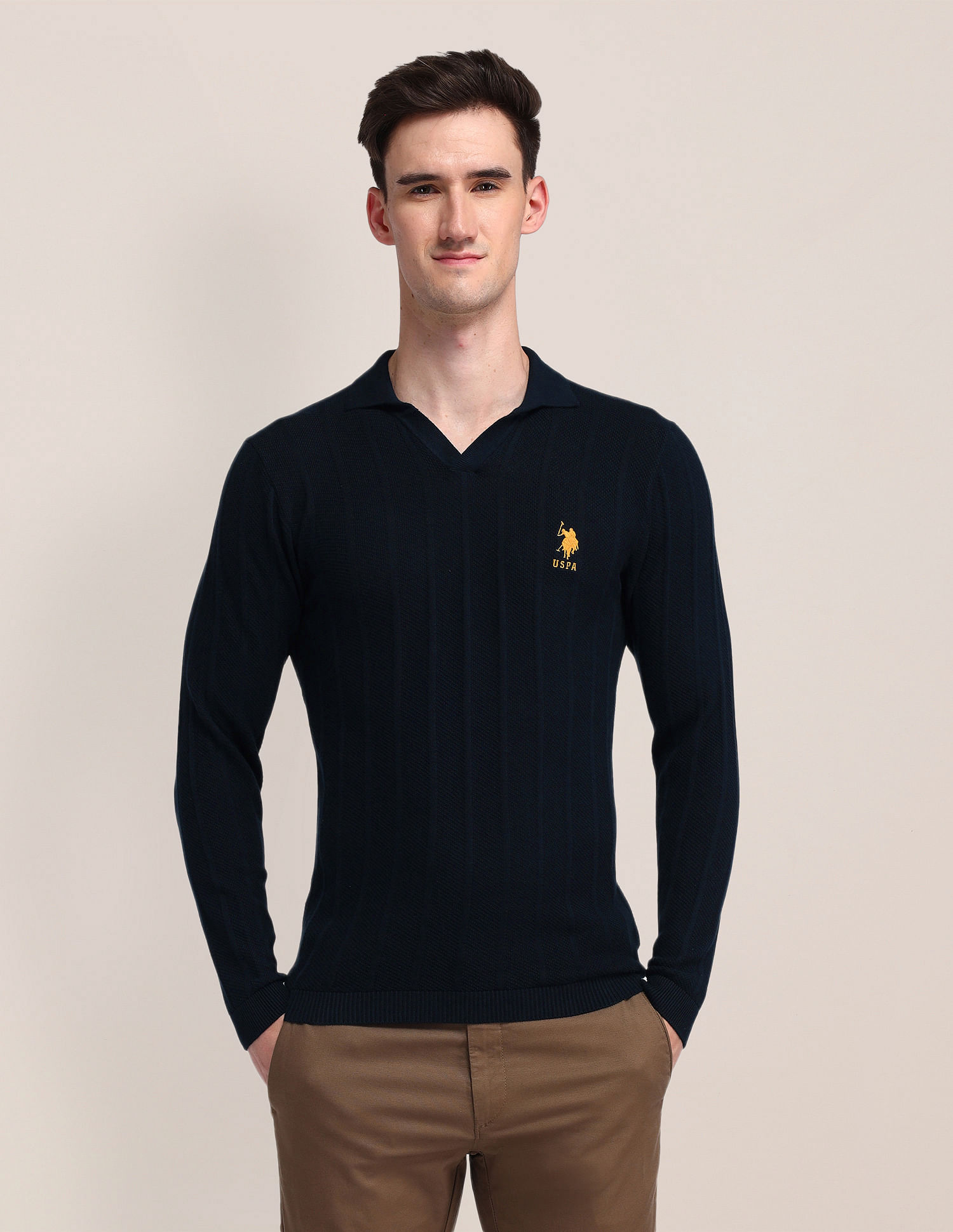 U.S. Polo Assn. Polo Neck Textured Sweater