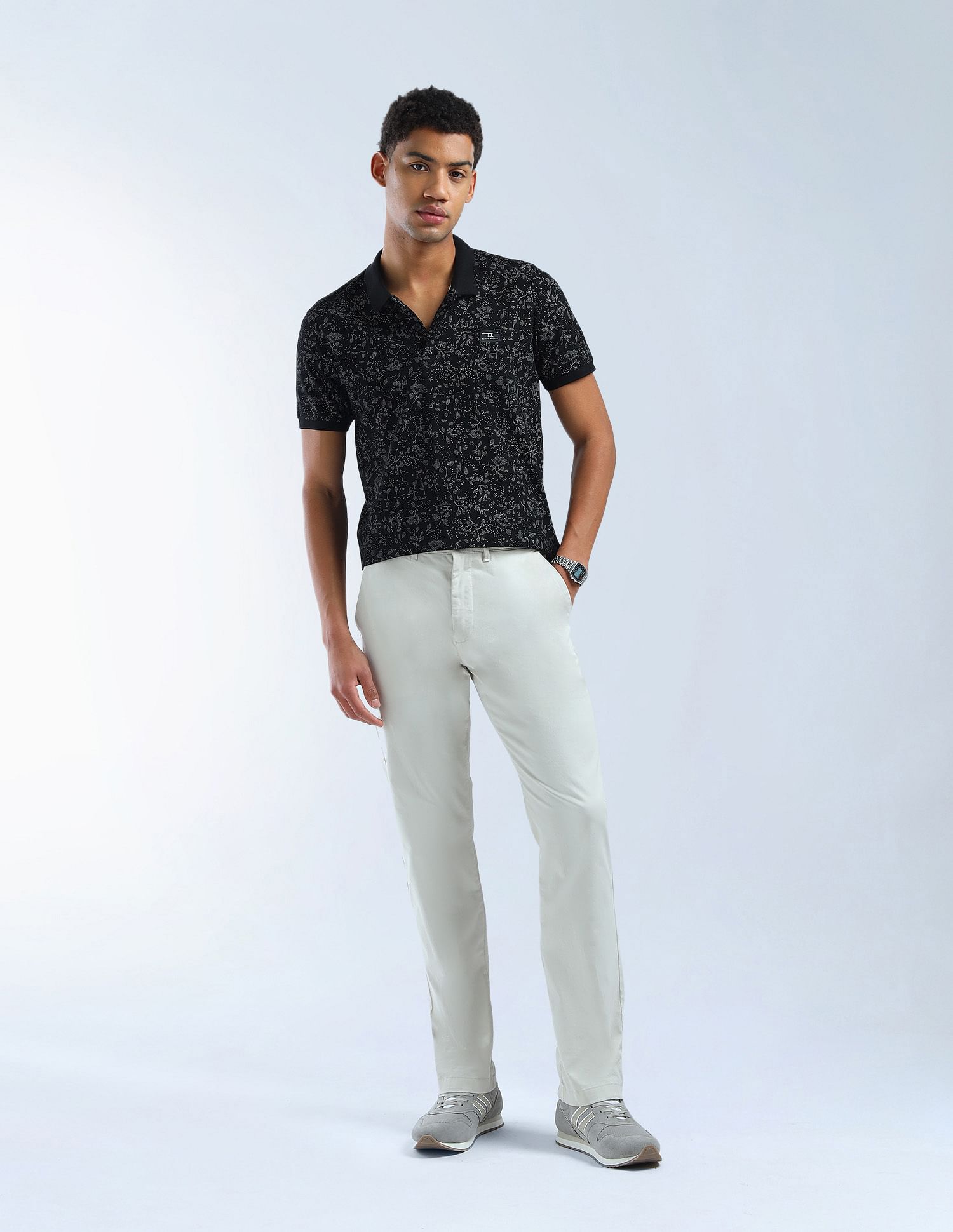 Flying Machine Floral Printed Essentials Polo Shirt