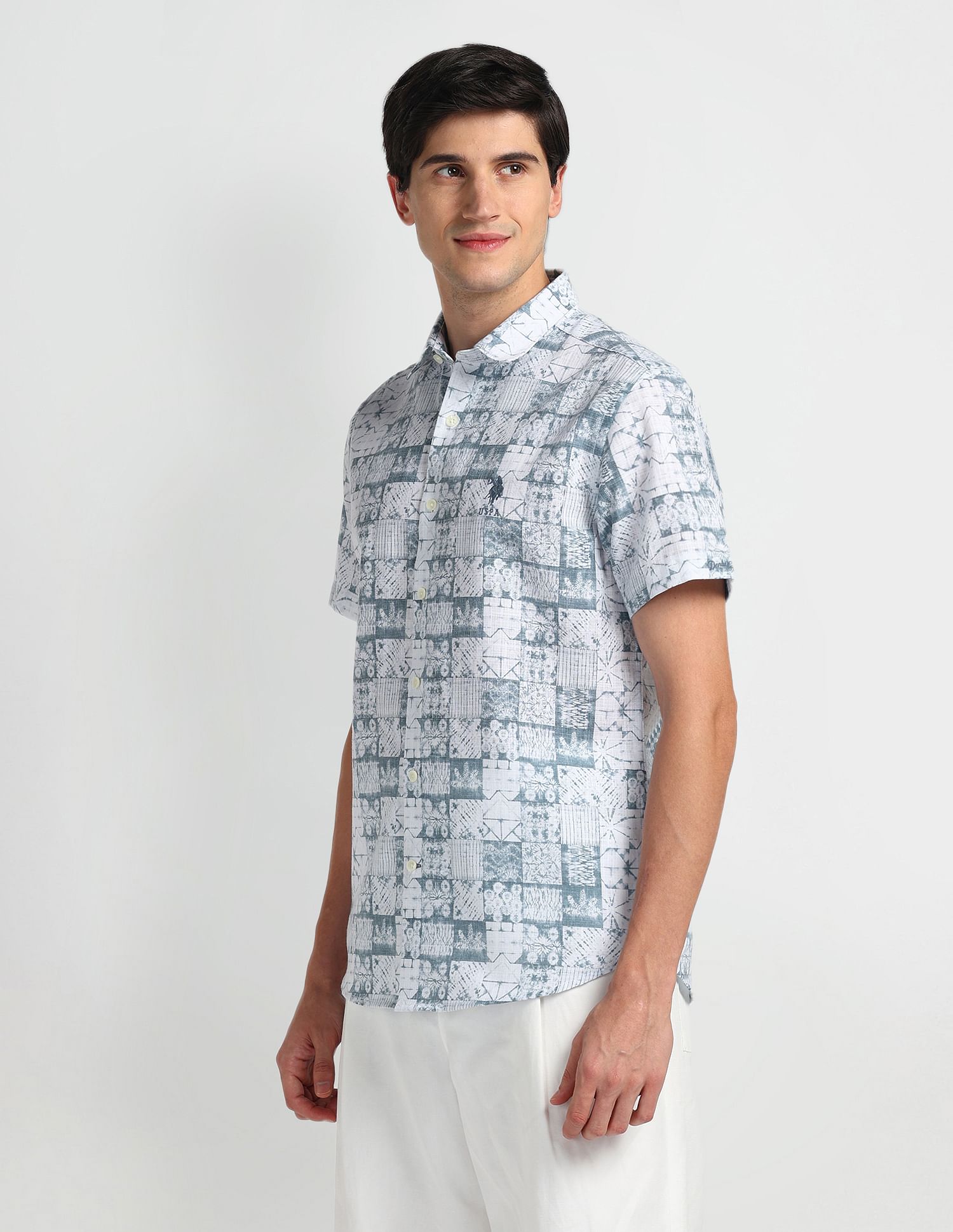 U.S. Polo Assn. Denim Co. Abstract Print Slim Fit Shirt