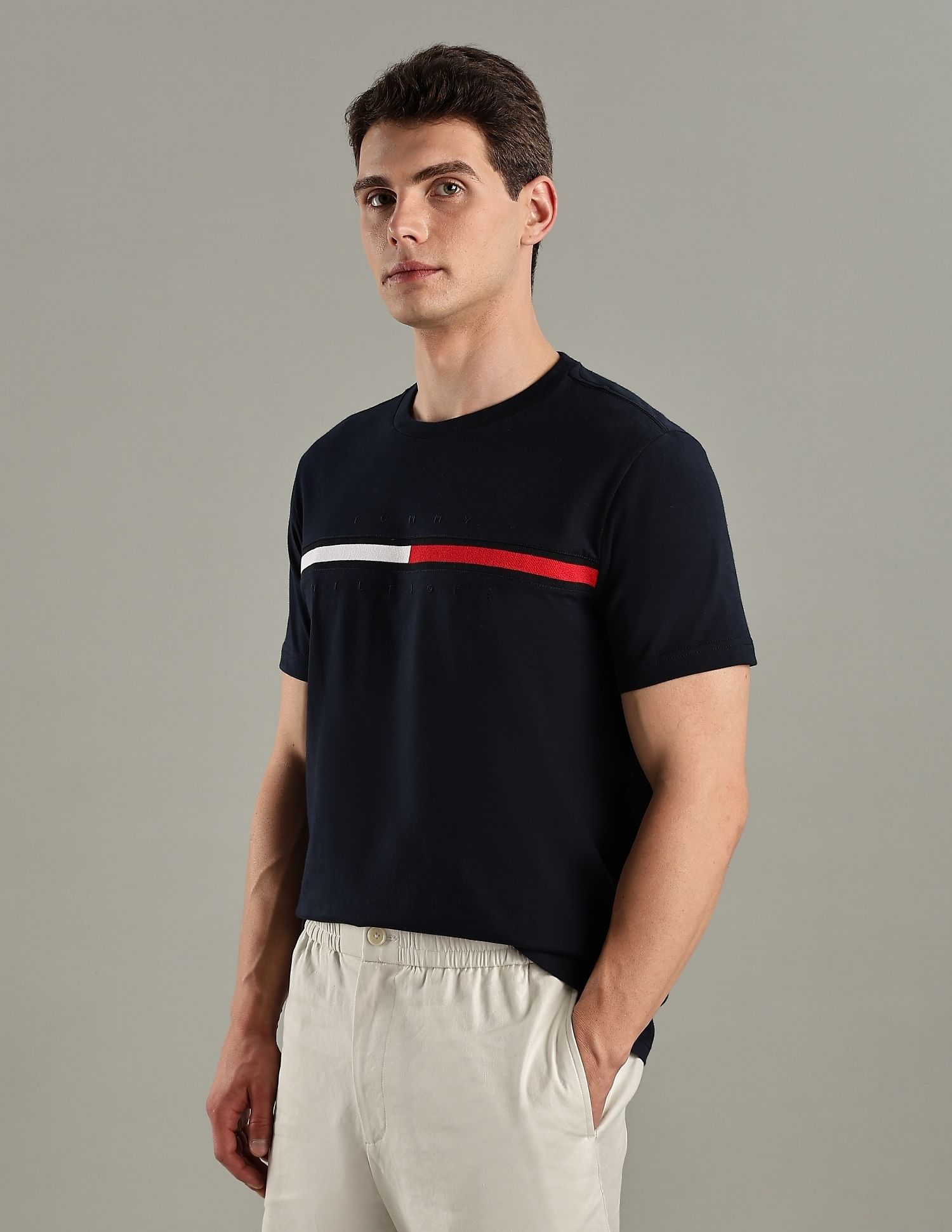 Tommy Hilfiger Embroidered Logo Regular-Fit Cotton T-Shirt