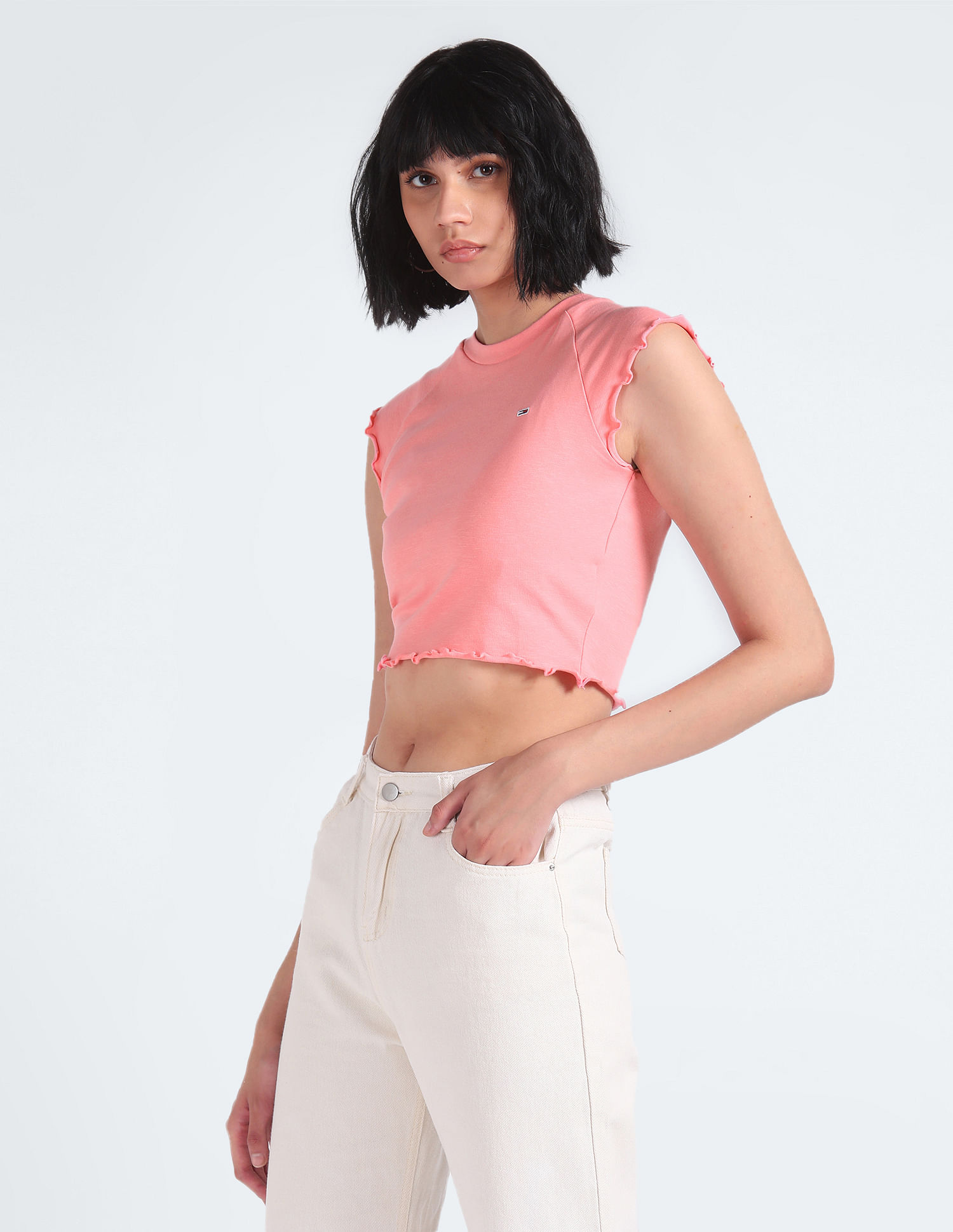 Tommy Hilfiger Baby Lock Rib Slim Cropped T-Shirt