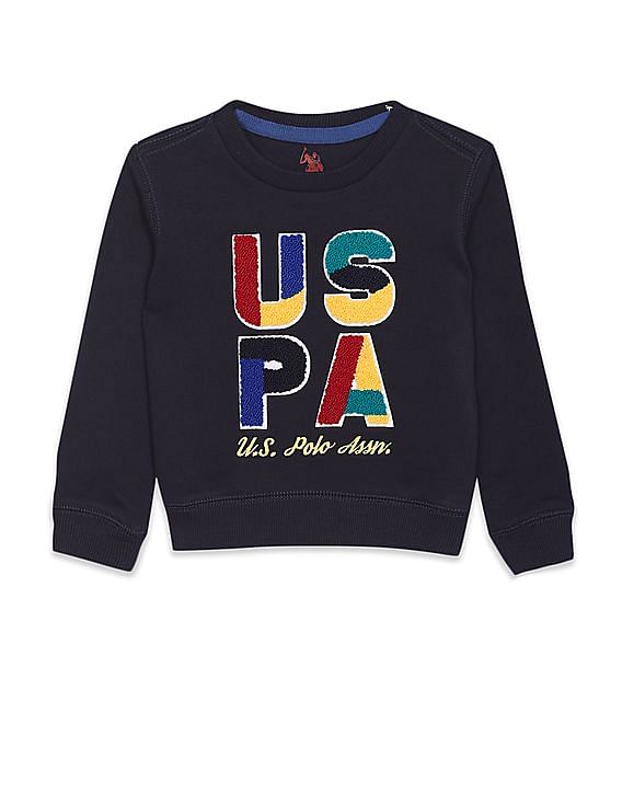 Buy U.S. Polo Assn. Kids Solid Crew Neck Cotton Sweatshirt - NNNOW.com