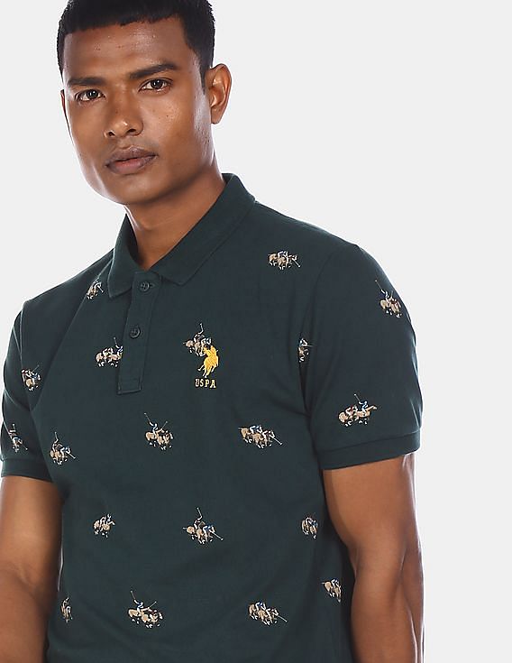 us polo dark green shirt
