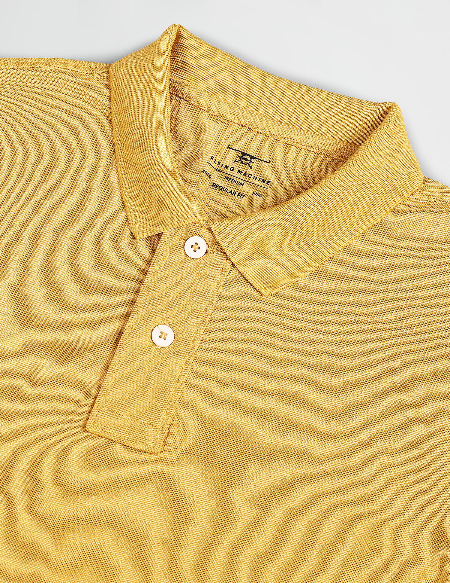 Flying Machine Solid Cotton Polo Shirt